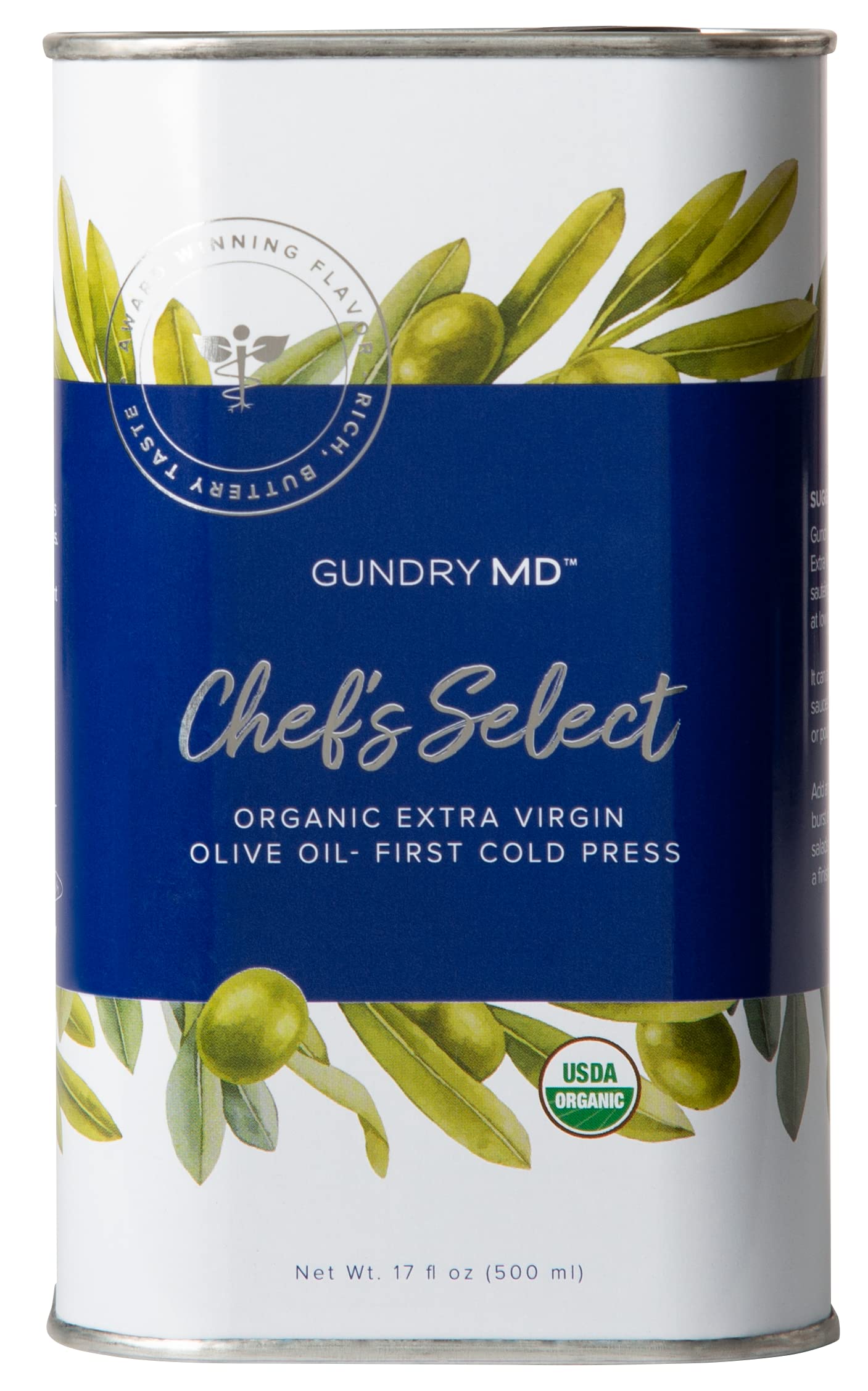 MD Organic Extra Olive Chef\'s First Cold Select Oil, Gundry Virgin Press