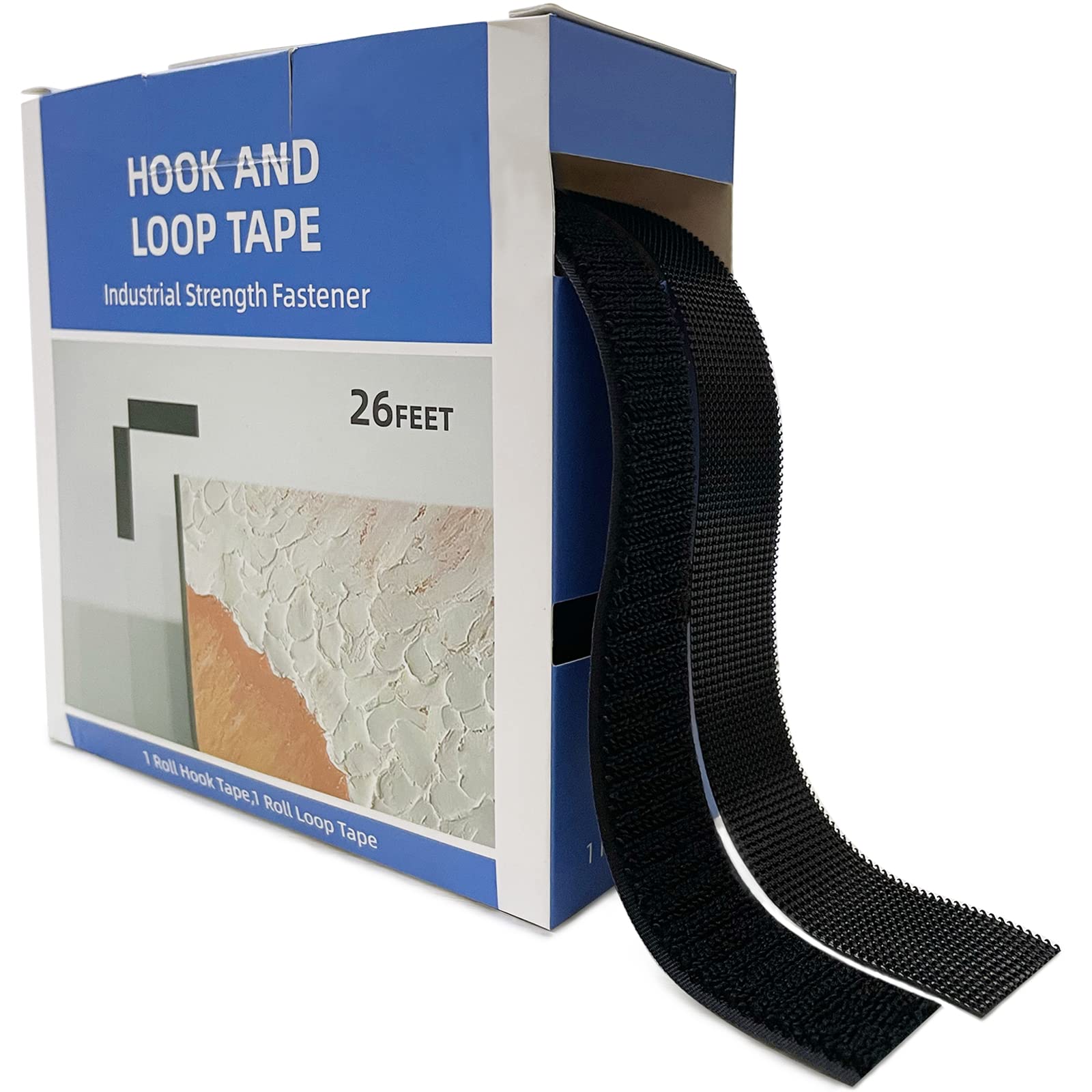Self Adhesive Hook & Loop Sticky Back Tape Kit - 25 Feet - 1 inch