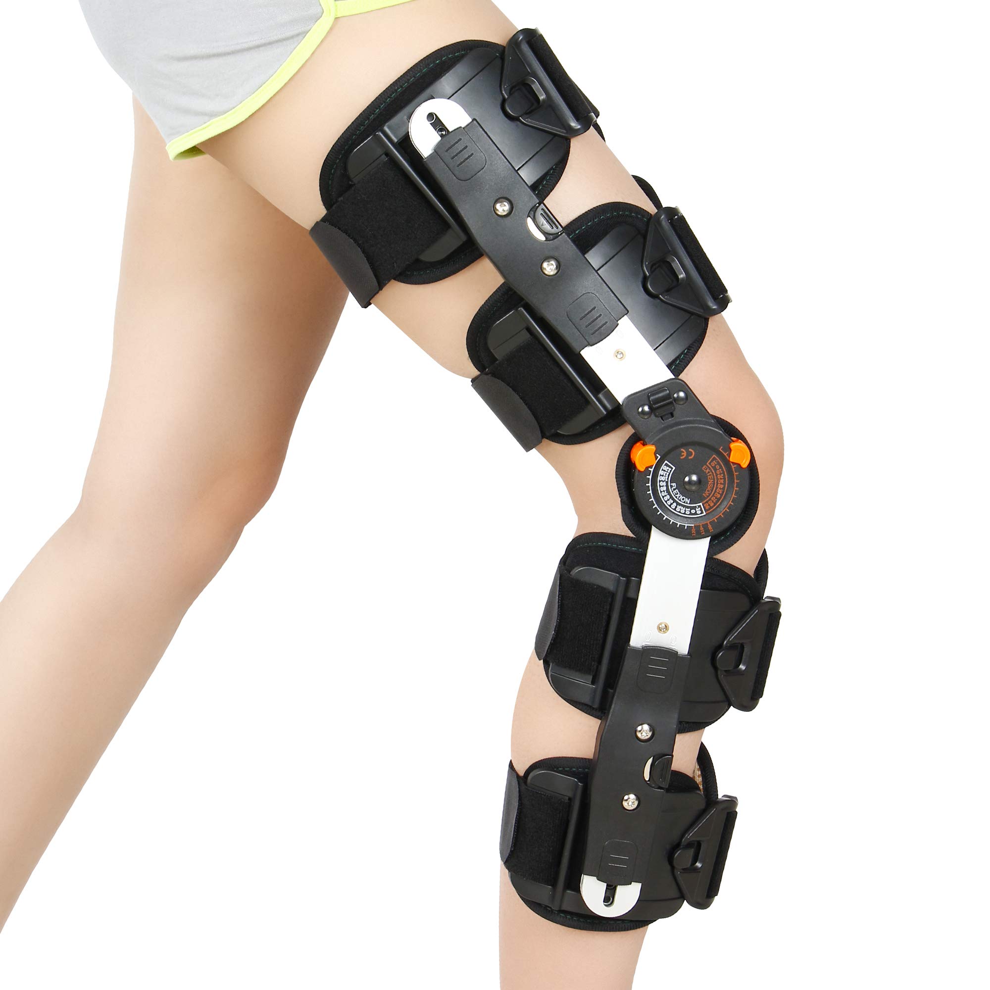 REAQER Hinged Knee ROM Brace Patella Brace Orthosis Knee Orthoses  Adjustable Knee Support Leg Support Suitable for Knee Injury Recovery  Postoperative Rehabilitation of Arthritis or Fracture