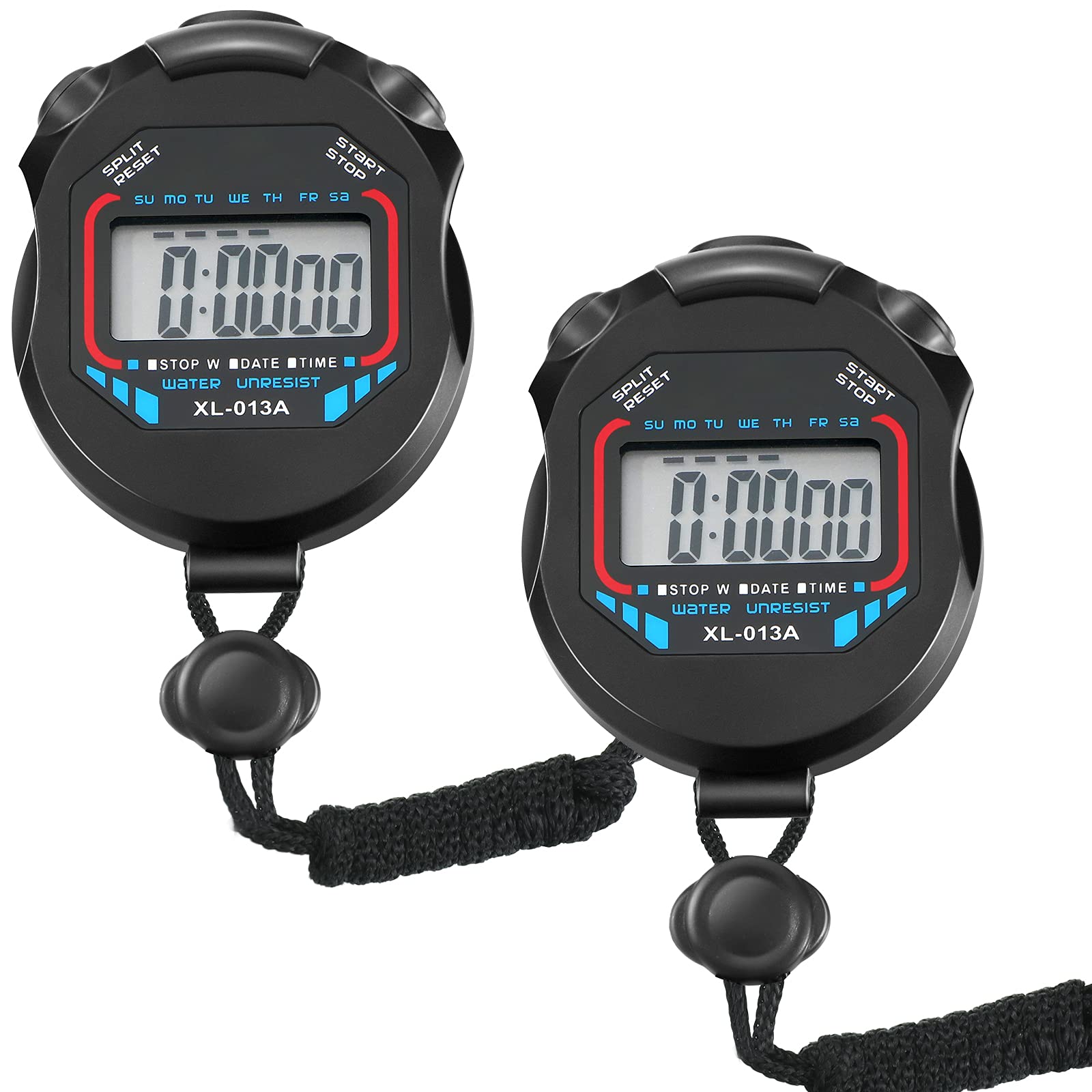 Sports Stopwatch Timer Chronograph with Wristband Alarm AM PM 24H