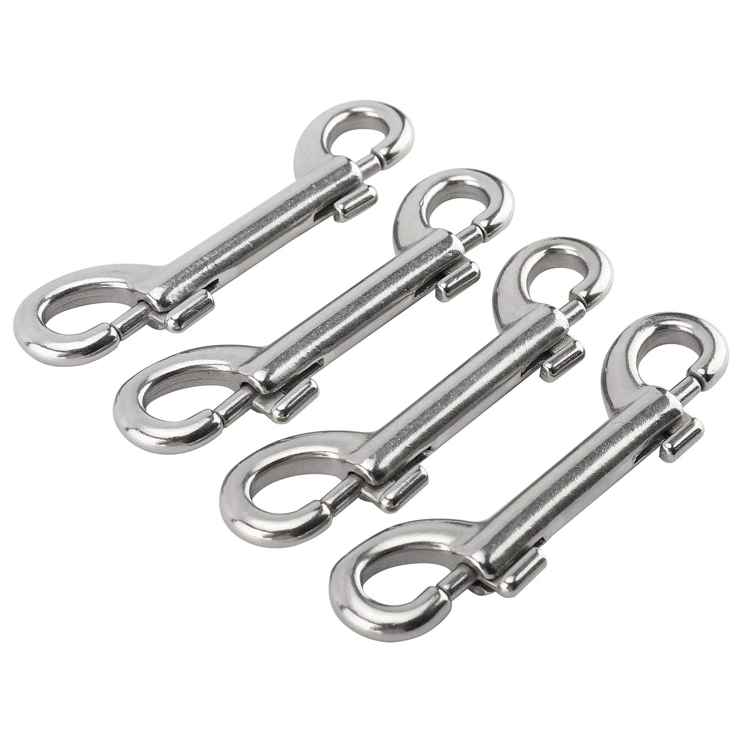 Yaegoo 4 Pack 316 Stainless Steel Double Ended Bolt Snap Hook 3-1/2 Inch  Marine