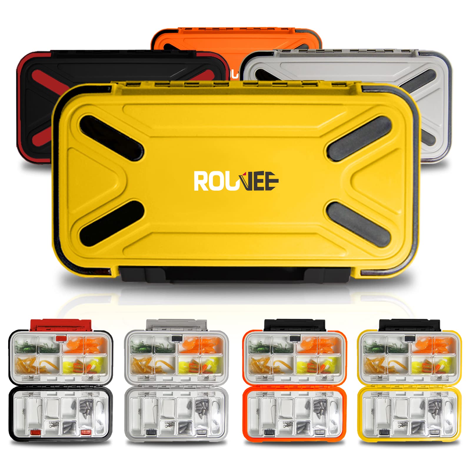 ROUVEE WP225-1 Fishing Tackle Box Waterproof Tackle Box Small Tackle Box  Organizer Lure Box 4