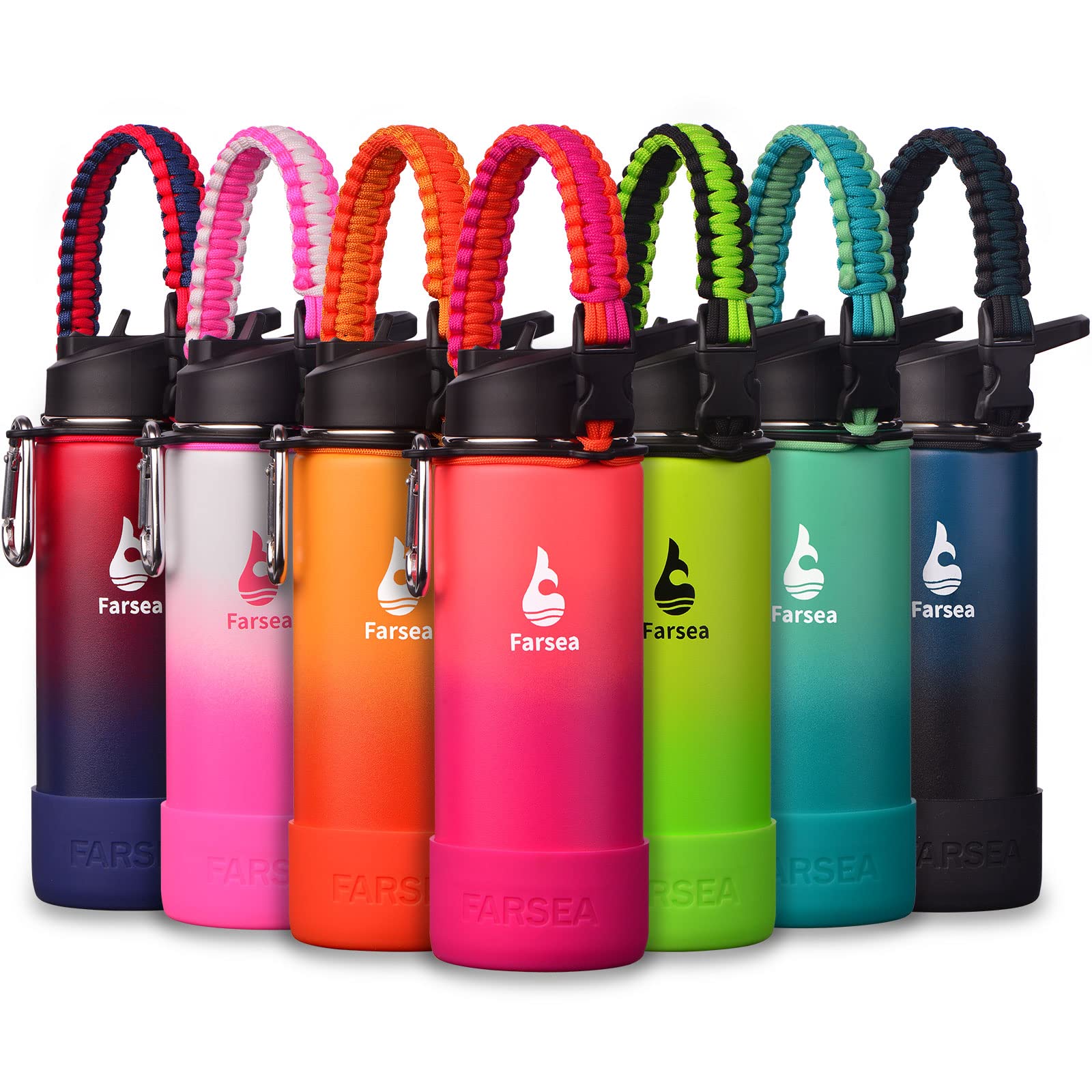 Farsea Insulated Water Bottle With Paracord Handle, Protective