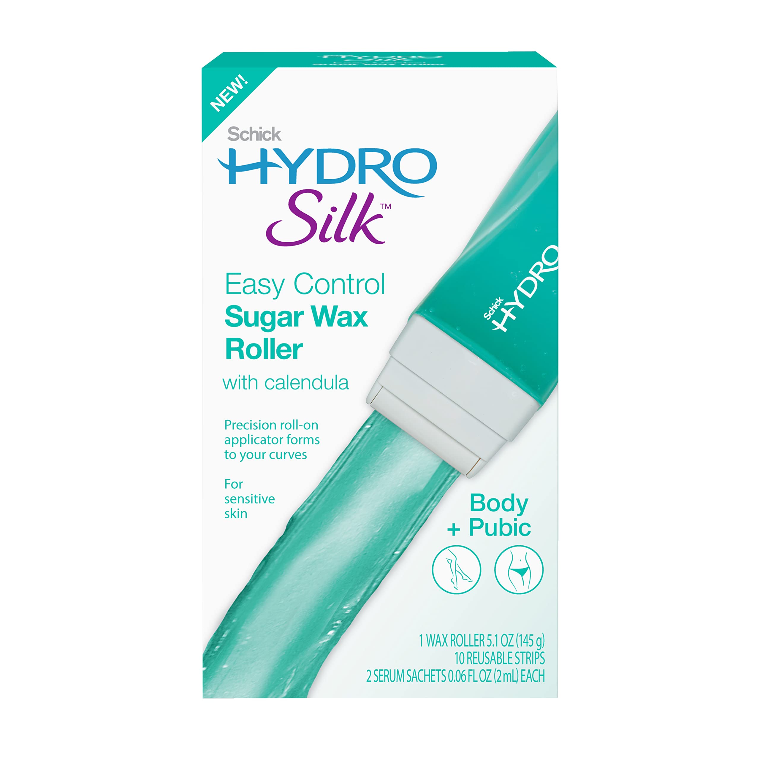 Schick Hydro Silk Sugar Wax Roller for Body Pubic Roll On Wax