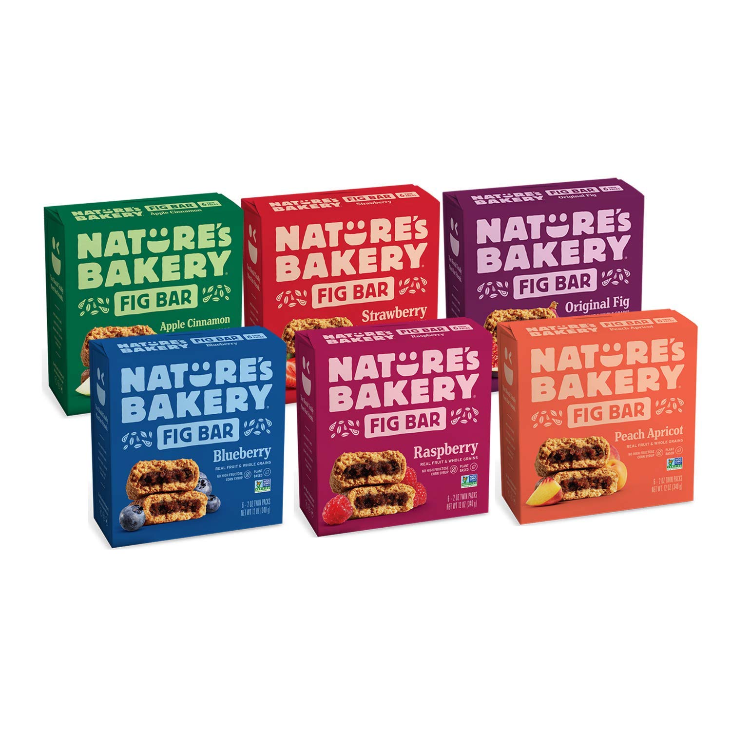  Nature's Bakery Whole Wheat Fig Bars, Peach Apricot, Real  Fruit, Vegan, Non-GMO, Snack bar, 1 box with 12 twin packs (12 twin packs):  Breakfast Snack Bars