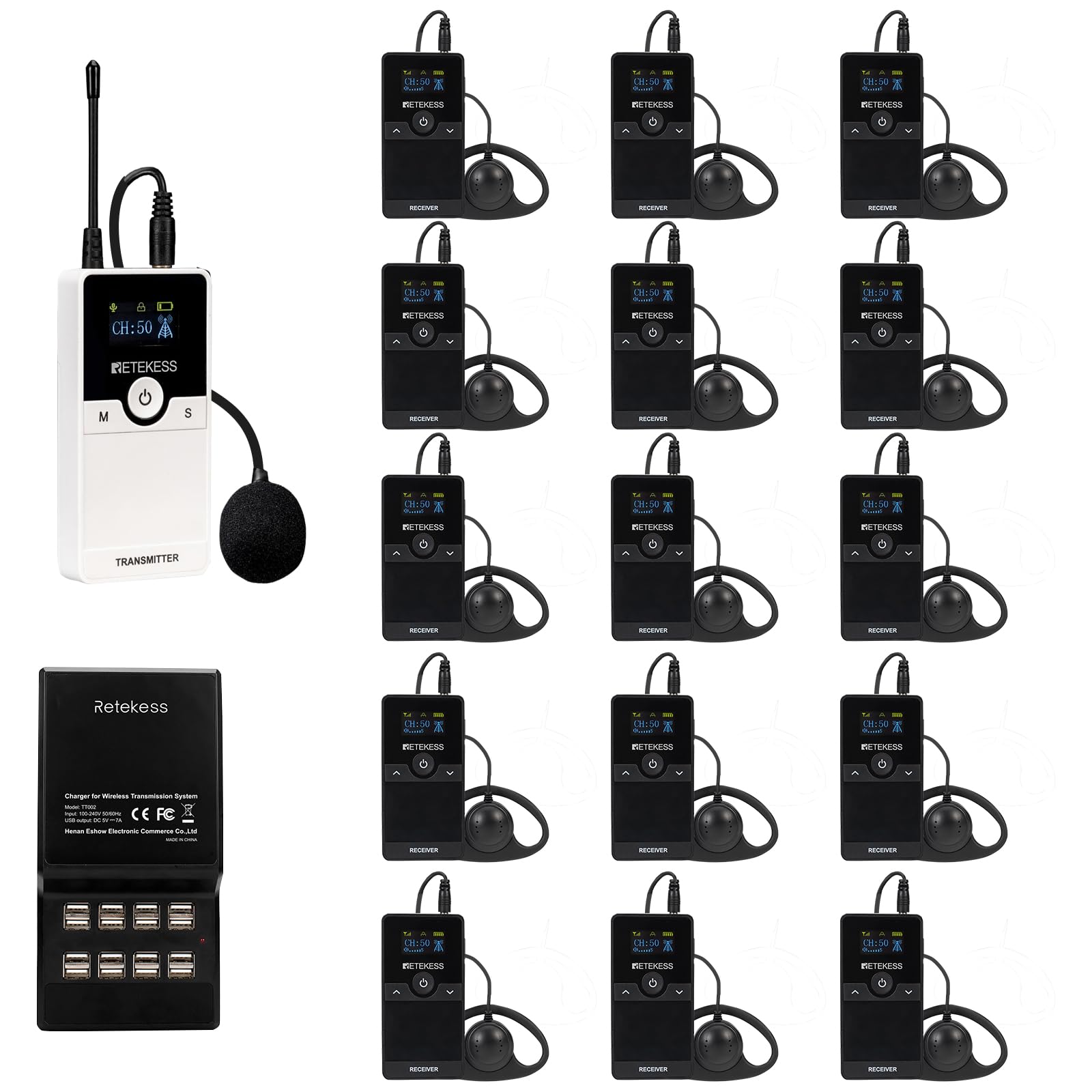 Retekess TT116 Wireless Tour Guide System Simultaneous Interpretation ...