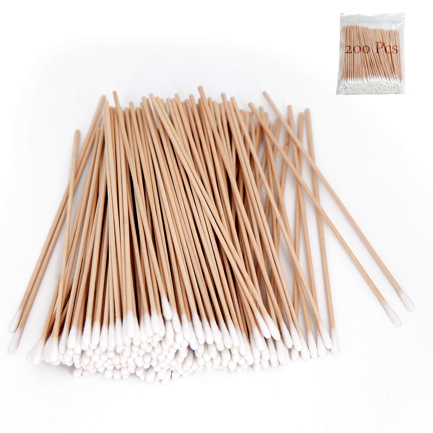 6 inch Long Cotton Swabs 400 Pcs for Pets, Gun Cleaning or Makeup 