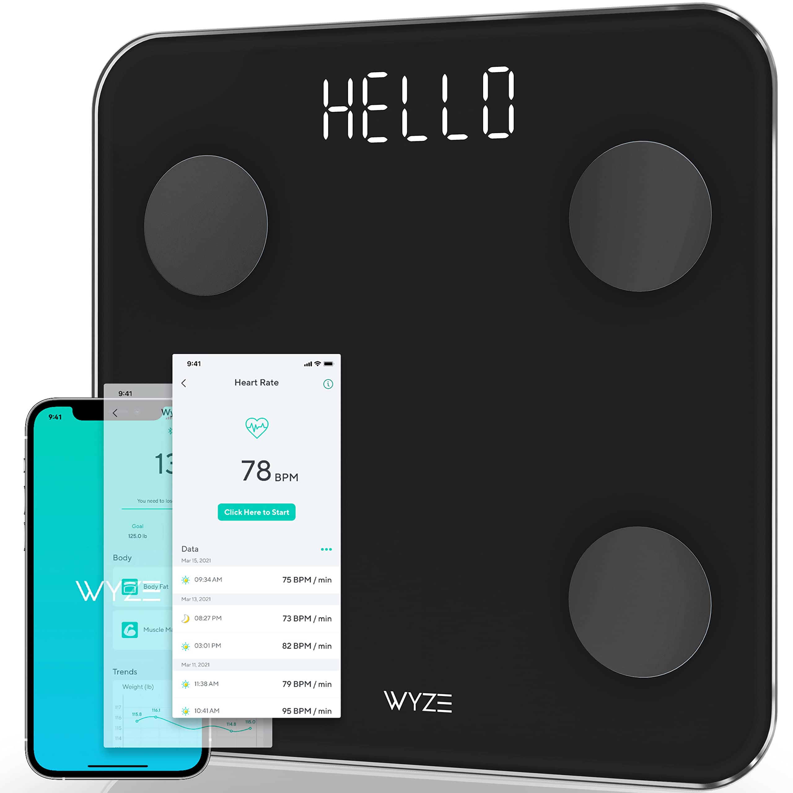 5 Core Smart Weight Scale for Body Weight Digital Bathroom Scale Bluetooth  Body Fat Scale Monitor Health Analyzer Sync w App -Bbs Vl B Blk