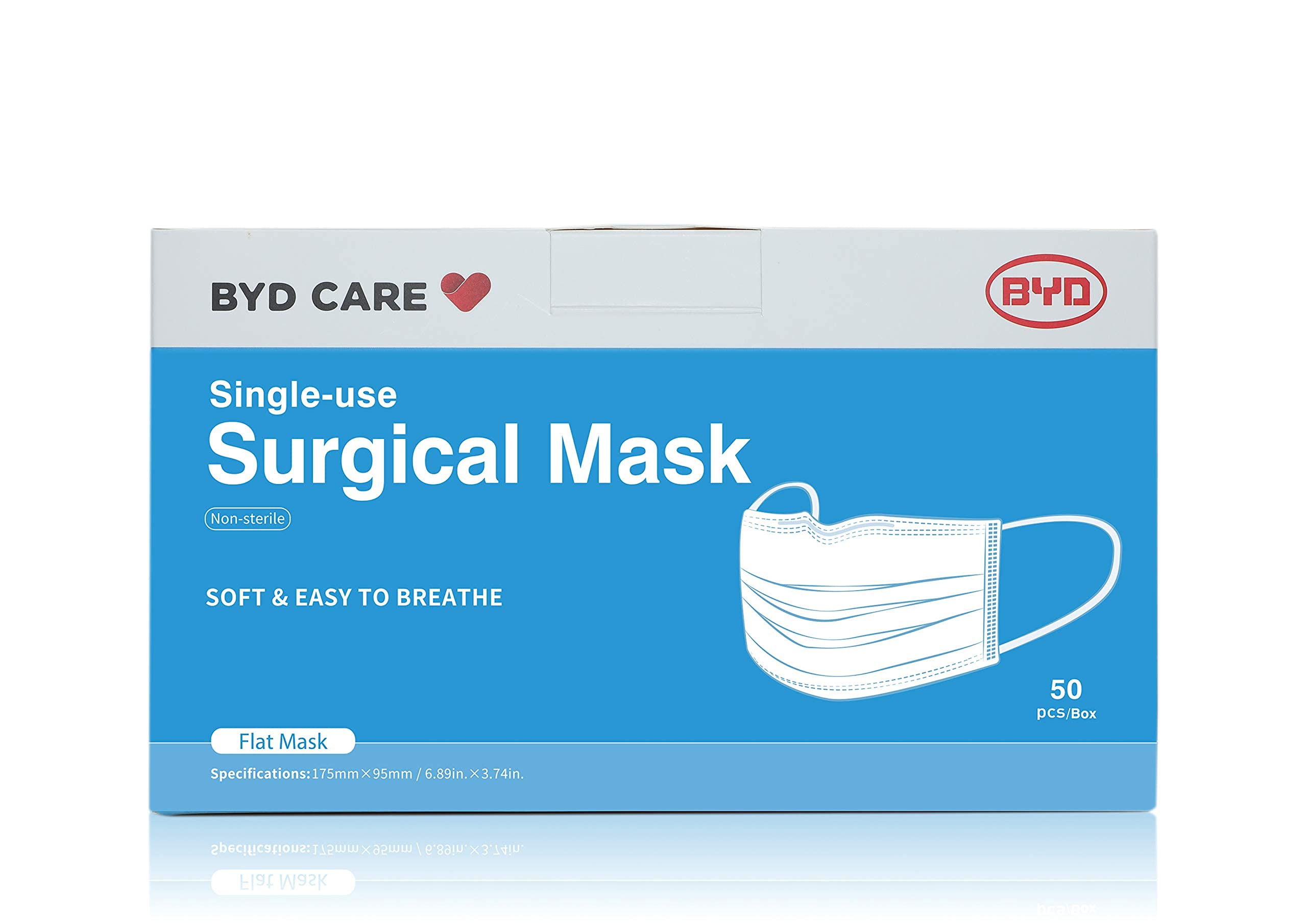 byd care 3 ply black color single use face mask