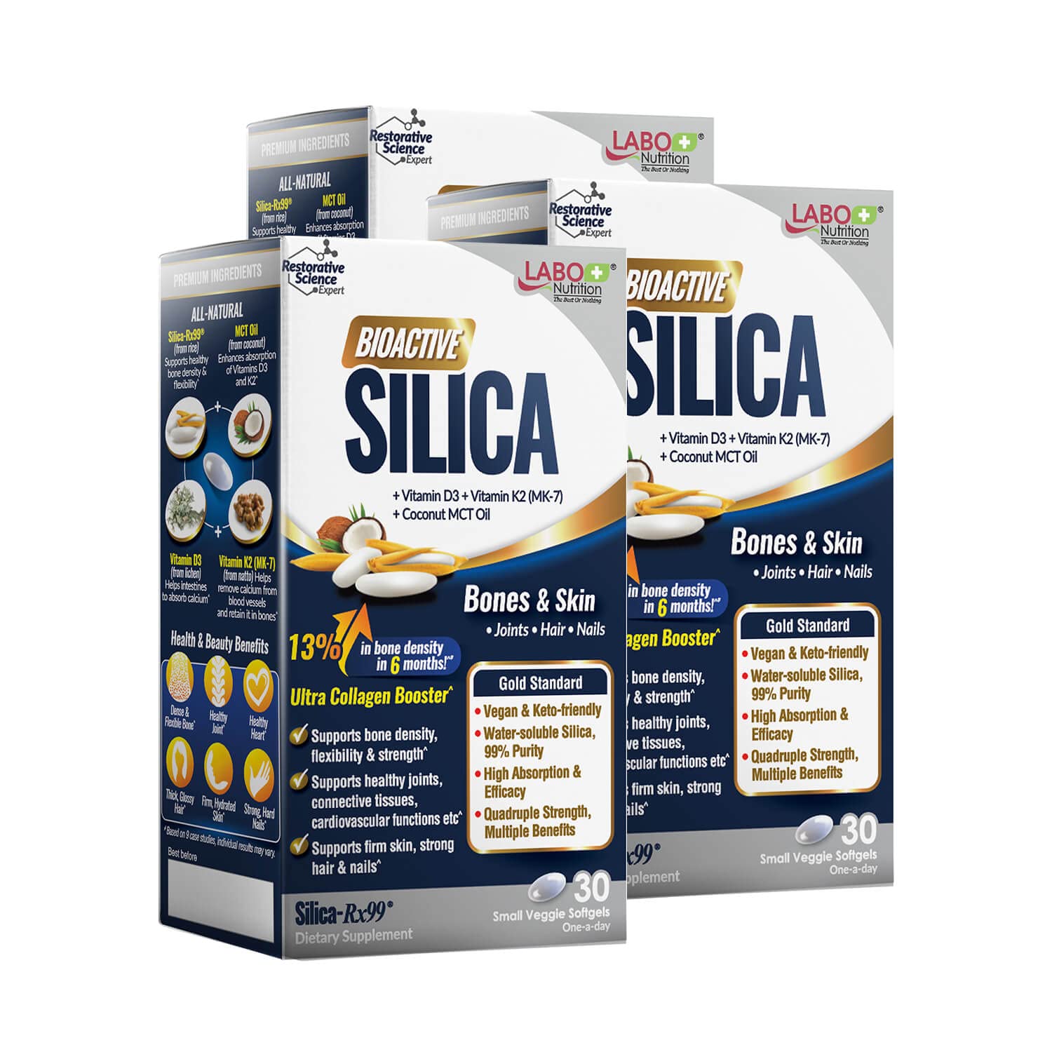 LABO Nutrition Bioactive Silica, 99% Purity Rice-Derived Silica