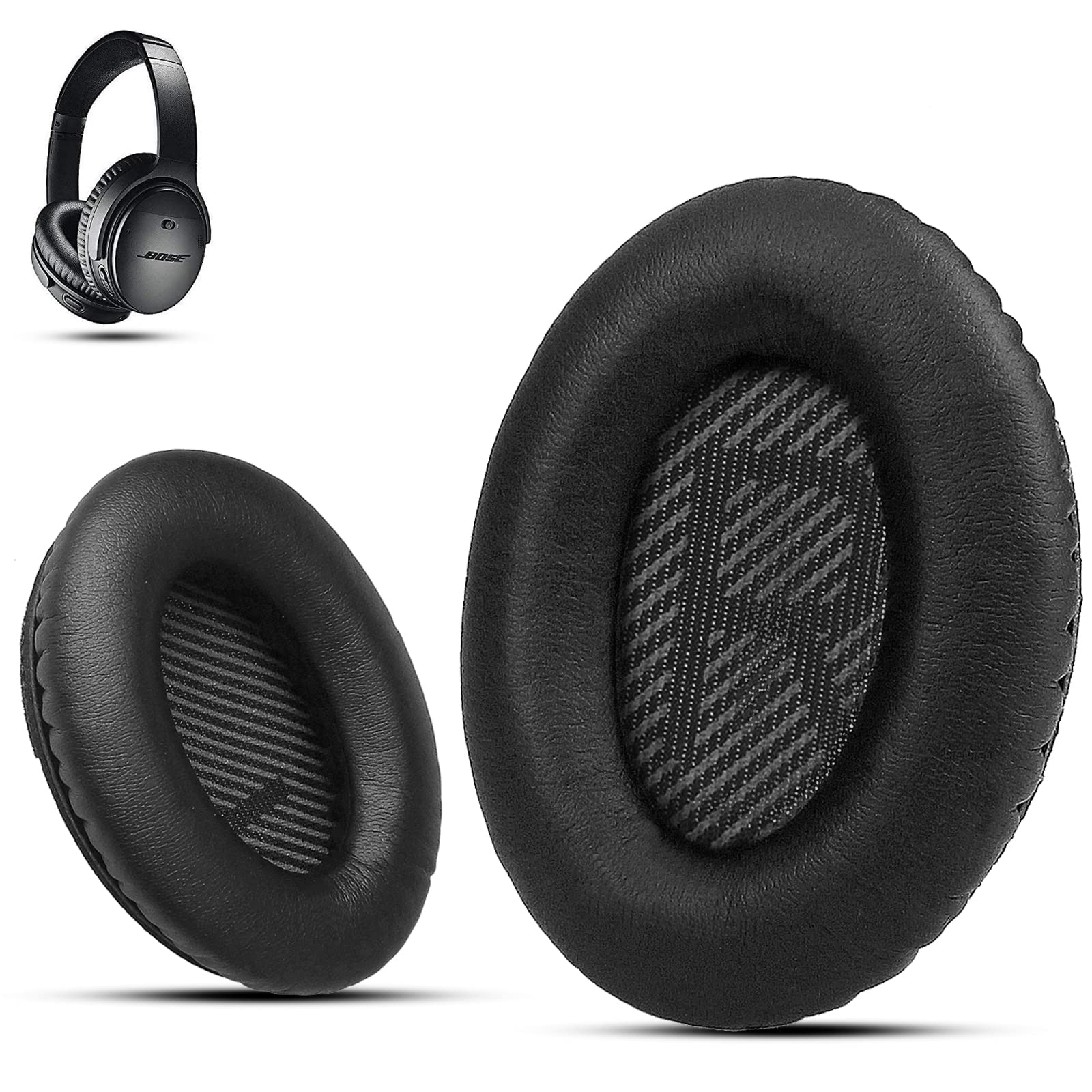 Premium Ear Pad Replacement for Bose Headphones Earpads Compatible with Bose  QuietComfort 35 ii /QC35 /QC25 /QC2 /QC15 /Ae2 /Ae2i /Ae2w /SoundTrue u0026  SoundLink by Krone Kalpasmos Classic Black