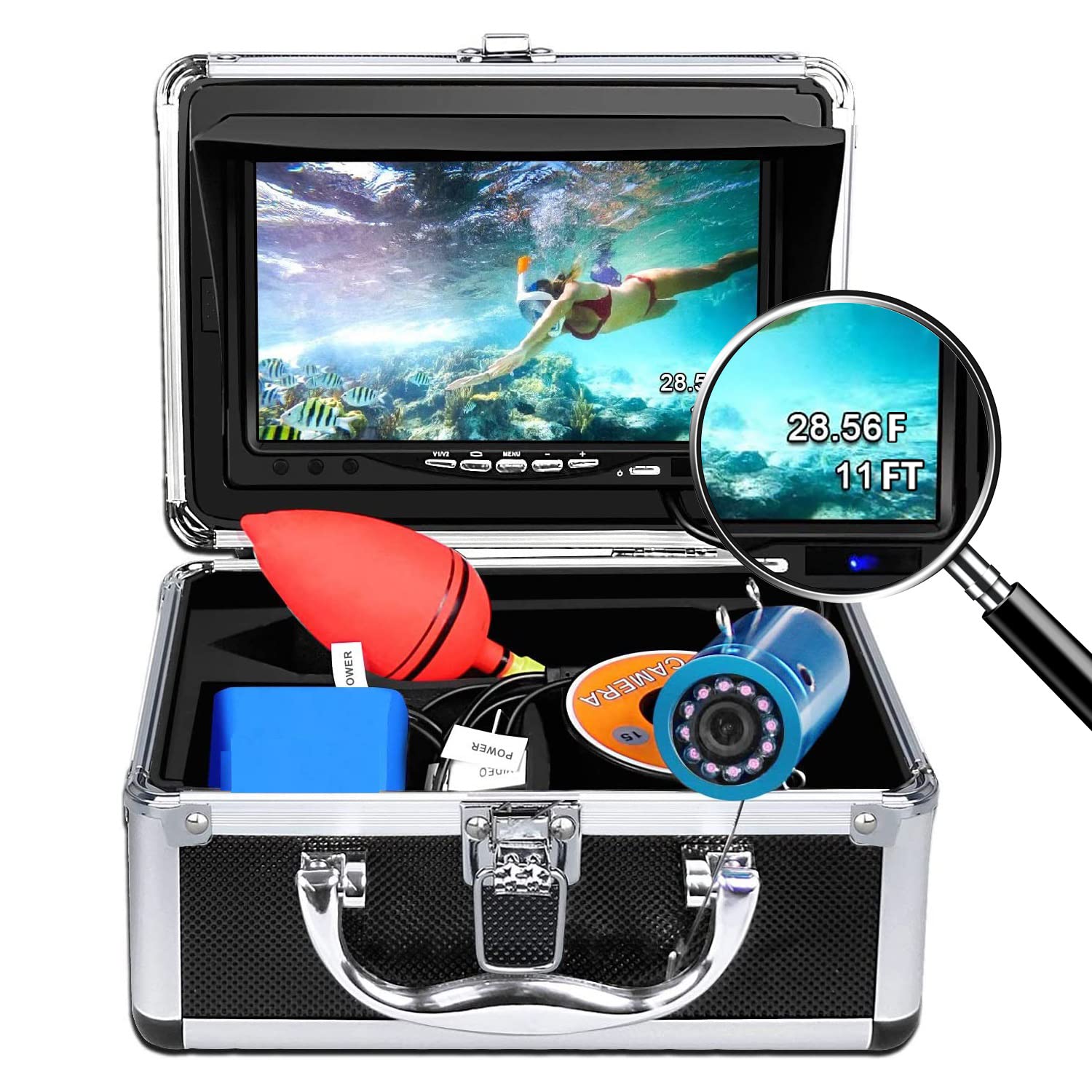 Portable Underwater Fishing Camera with Depth Temperature Display 49FT  without DVR