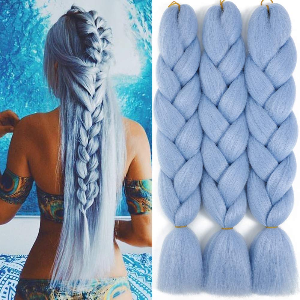 3pcs Jumbo Braiding Hair Extensions Multiple Tone Colored Synthetic Hair  For Box Twist Braids Ombre Braiding Hair Extensions