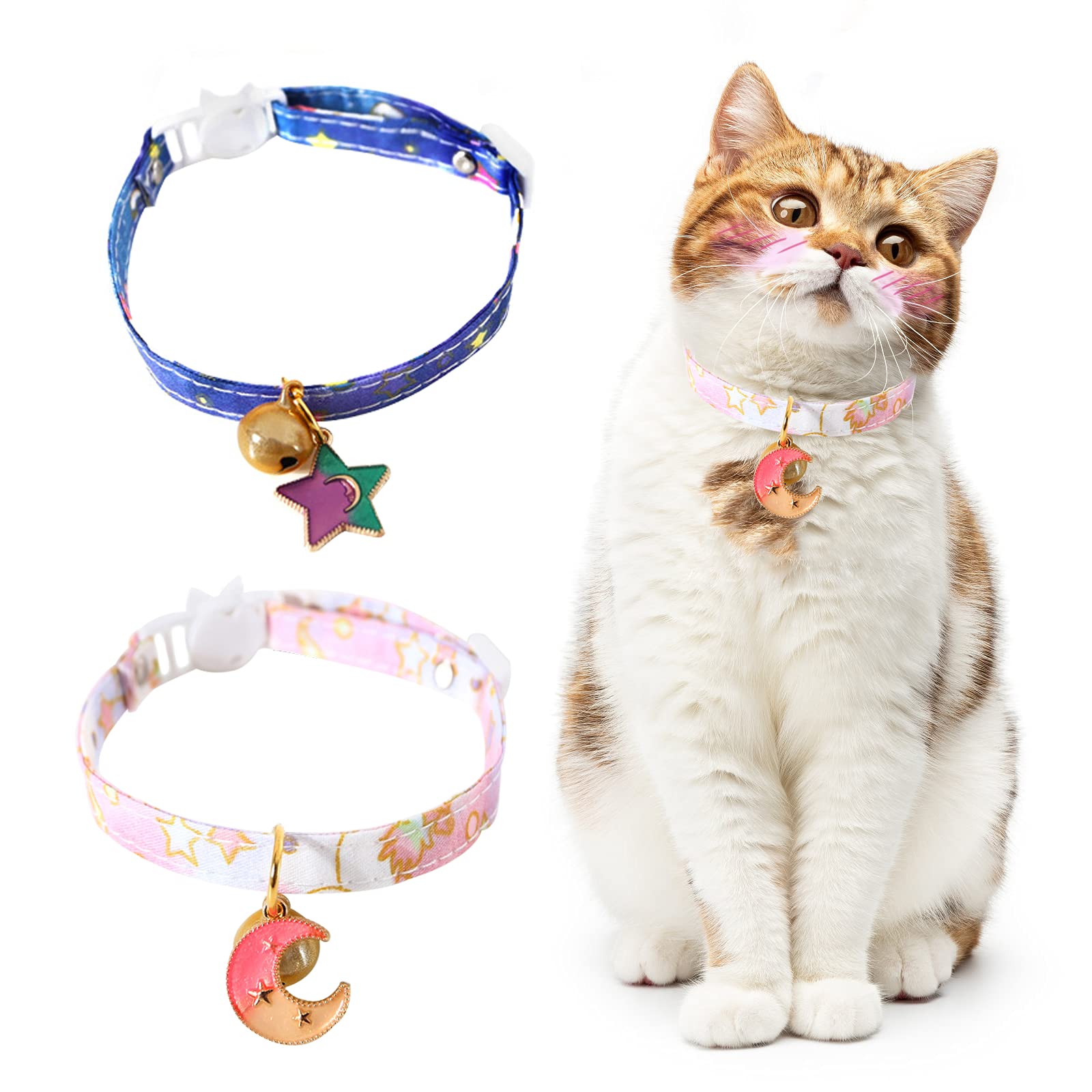 Cute Safe Cat Collars With Bells Breakaway Design For Pet Safety