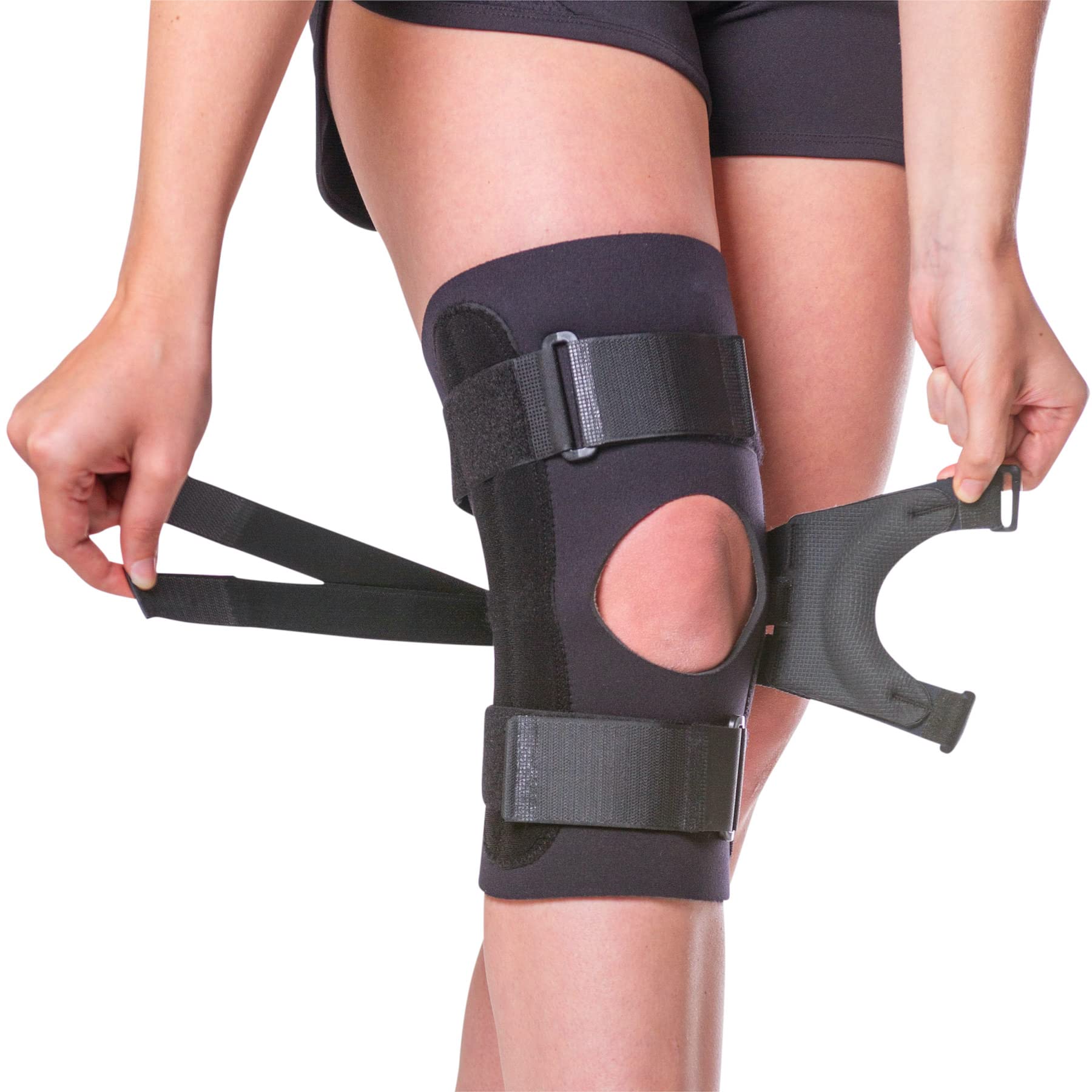 BraceAbility J Patella Knee Brace - Lateral Patellar Stabilizer with Medial  and J-Lat Support Straps for Dislocation, Subluxation, Patellofemoral