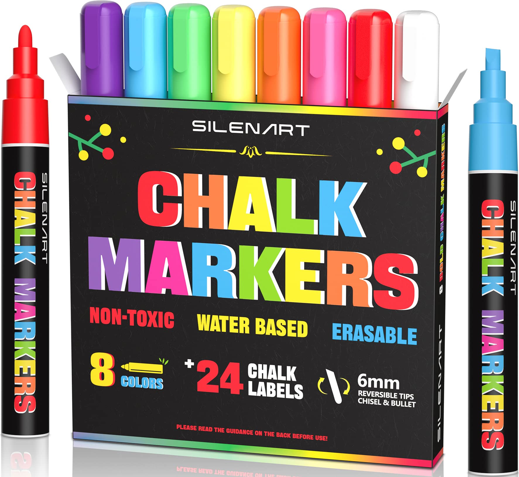 Liquid Chalk Markers 6mm Tip - Set of 12 - Life of Colour