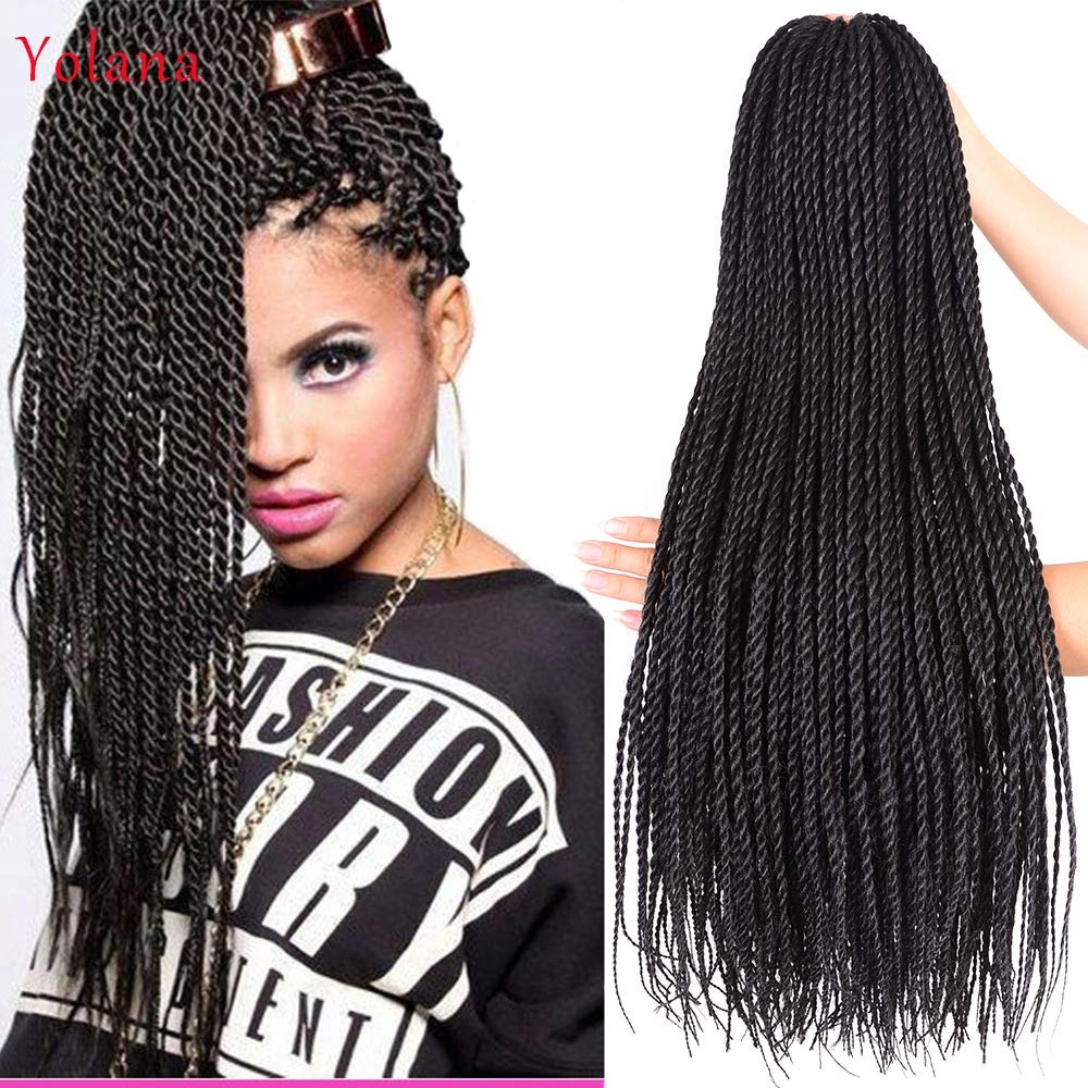 VRunique 12 Inch Senegalese Twist Crochet Hair 6 Packs 1B30 | High Quality  Synthetic Braids for Black Women