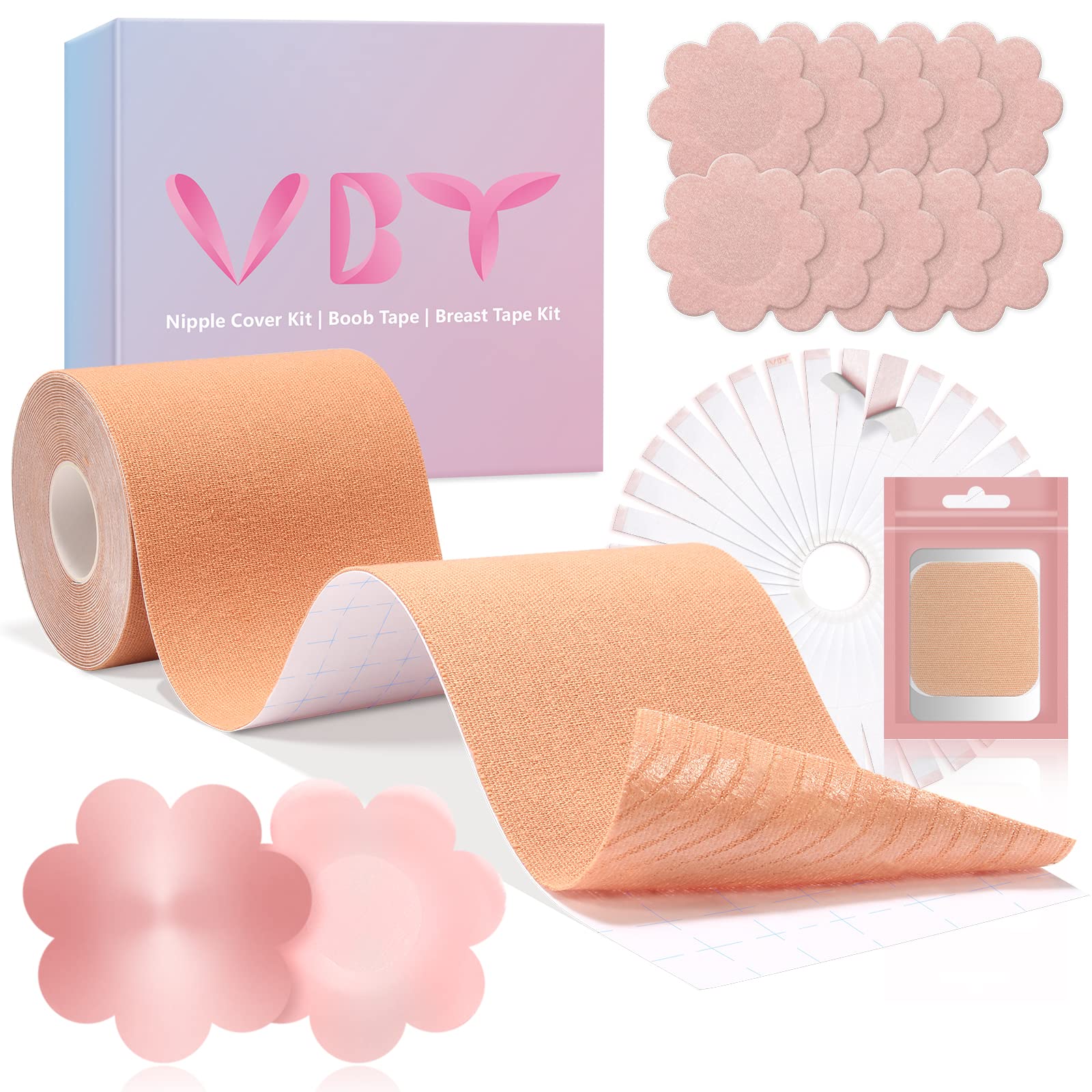Buy UNSIYAT Boob Tape, Replace Your Bra-Instant Breast Tape, Suitable for  A-G, Bob Tape for Breast Lift w 1 Breast Lift Tape, 10 Satin Breast Petals,  36 PCS Double Sided Tape at