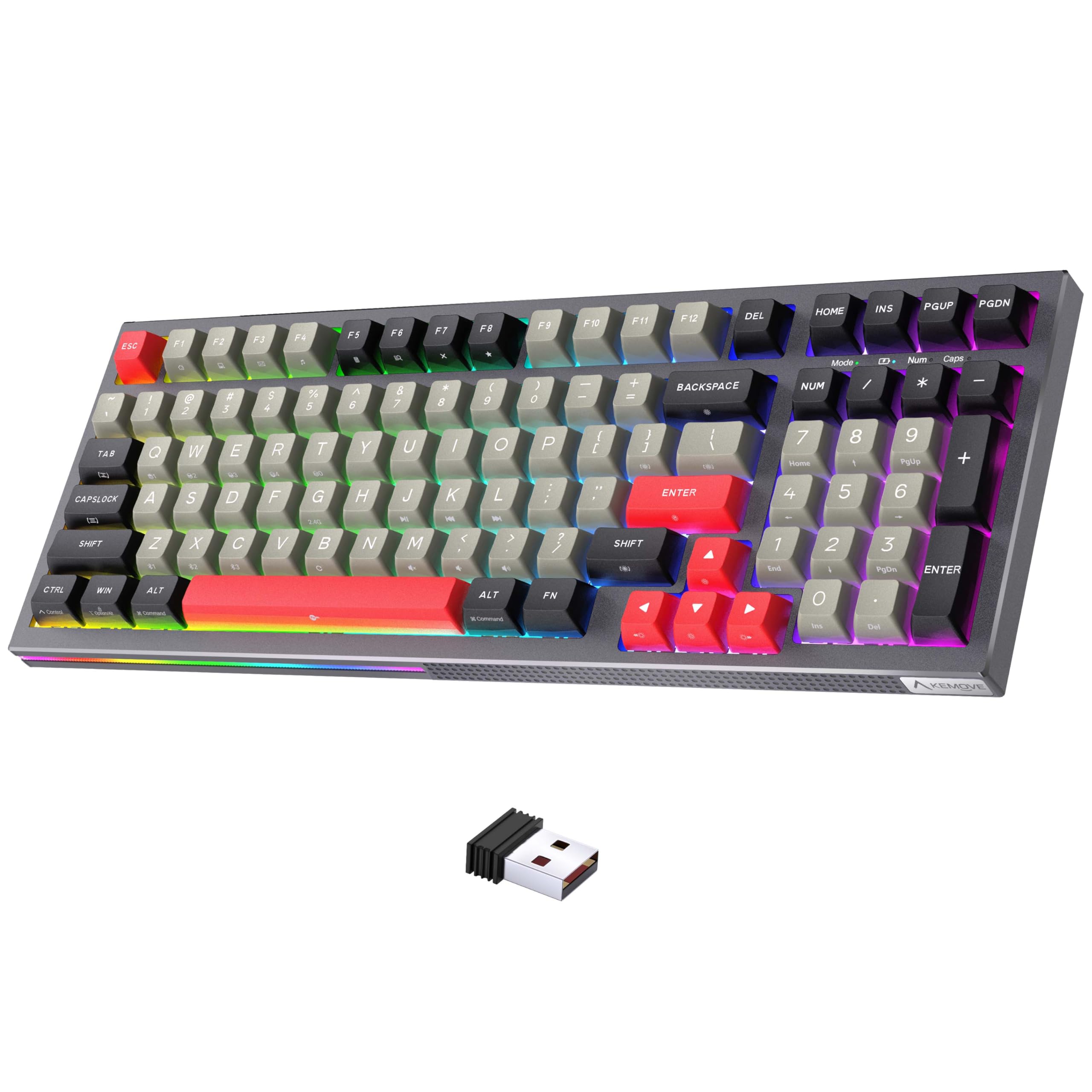 KEMOVE K98 Wireless Mechanical Keyboard with Number Pad RGB Hot