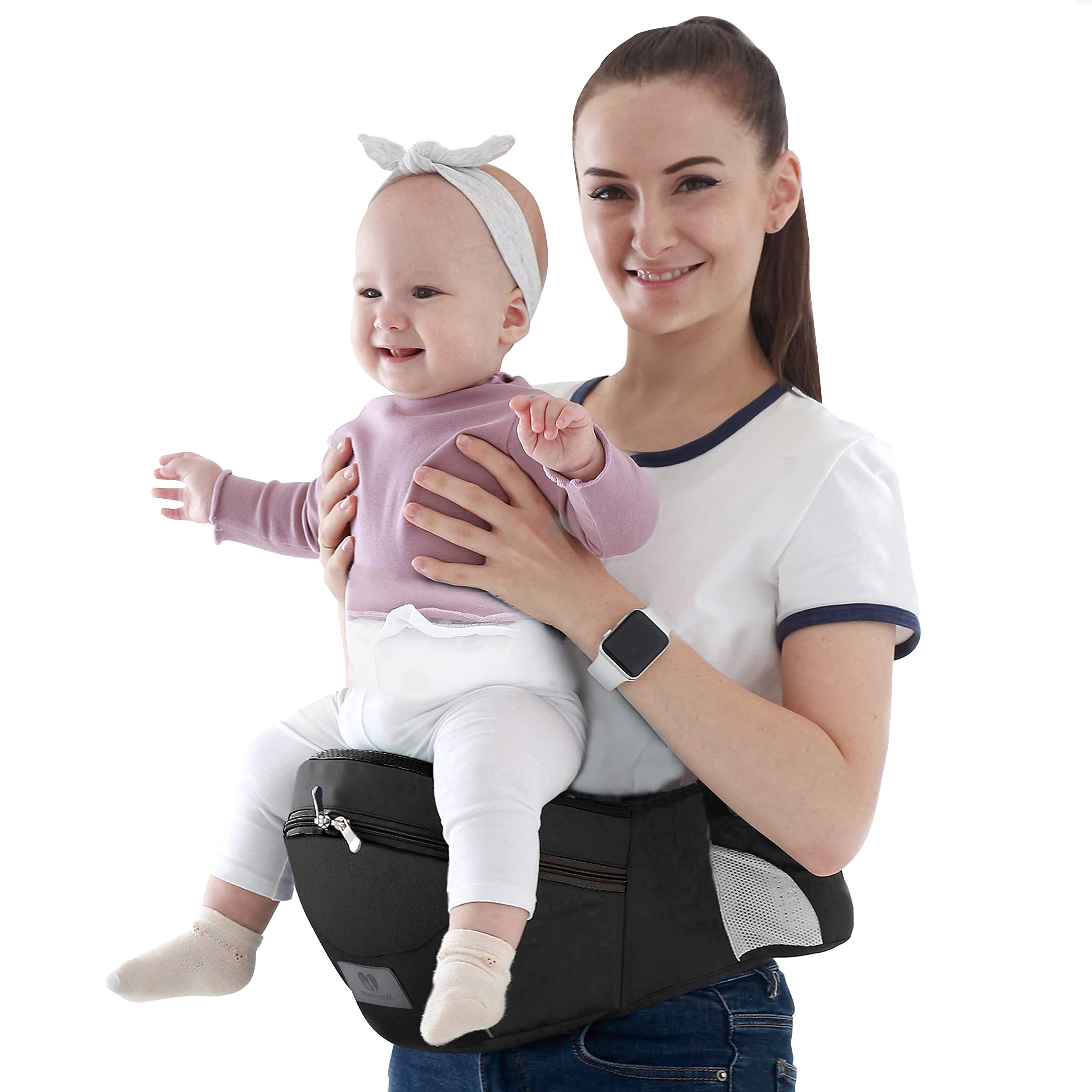 Child hip outlet seat carrier