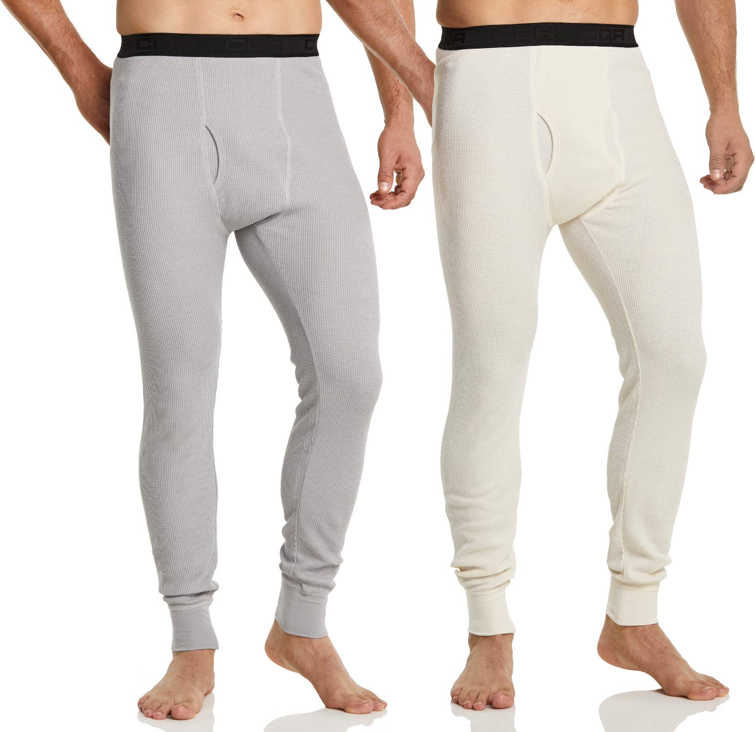 Work n' Sport Men's Waffle Thermal Underwear Pants Heather Grey LARGE