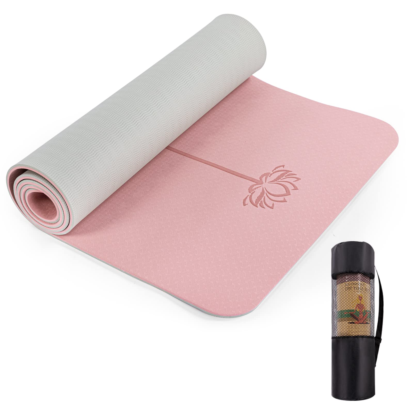  UMINEUX Yoga Mat Extra Thick 1/3 Non Slip Yoga Mats For  Women Eco Friendly TPE Fitness Exercise Mat
