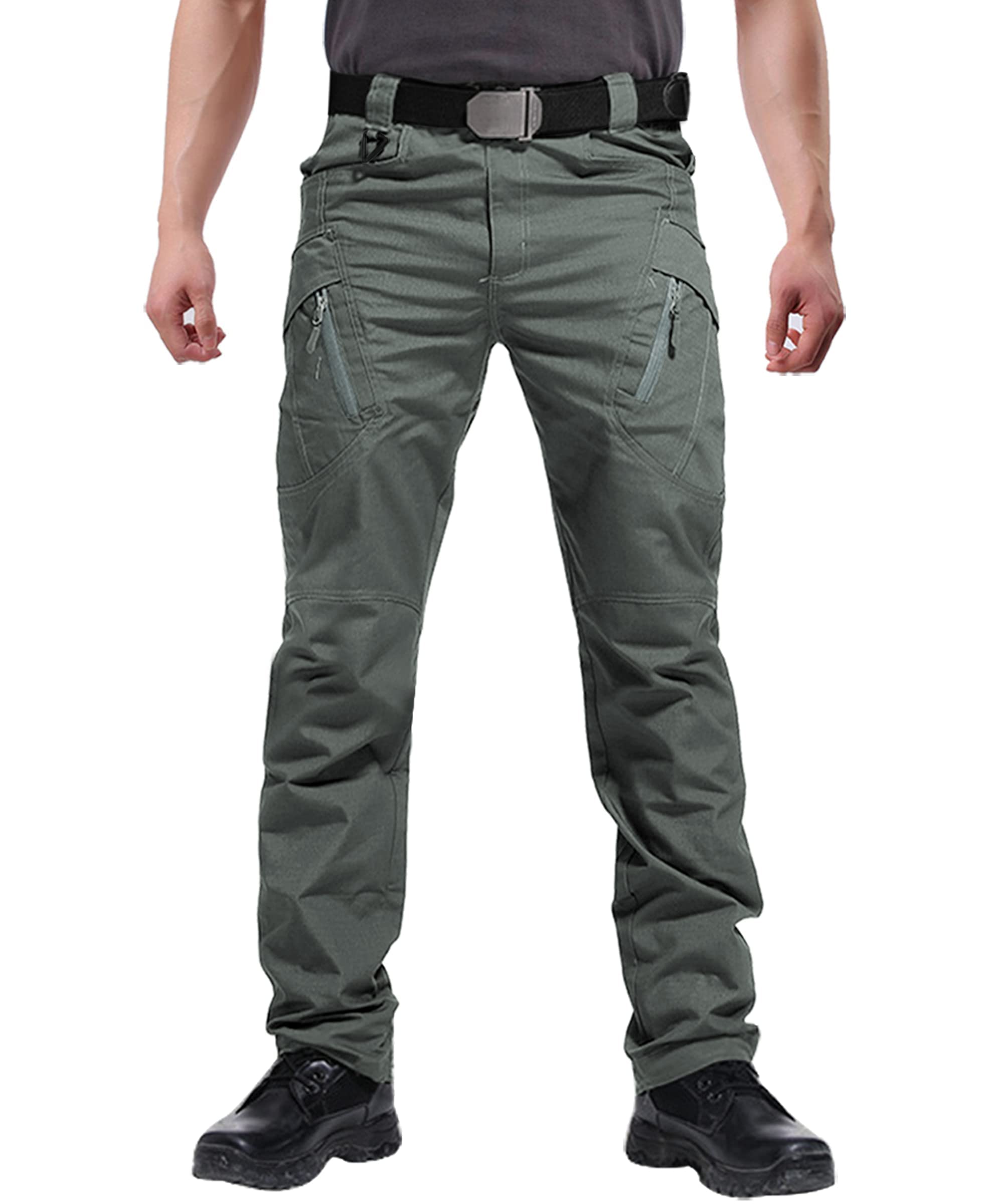  Men's Cargo Pants Relaxed Fit Cargo Work Pants Lightweight  Military Combat Tactical Pants with 8 Pockets（Belt not Included） Size 30  Black : Clothing, Shoes & Jewelry