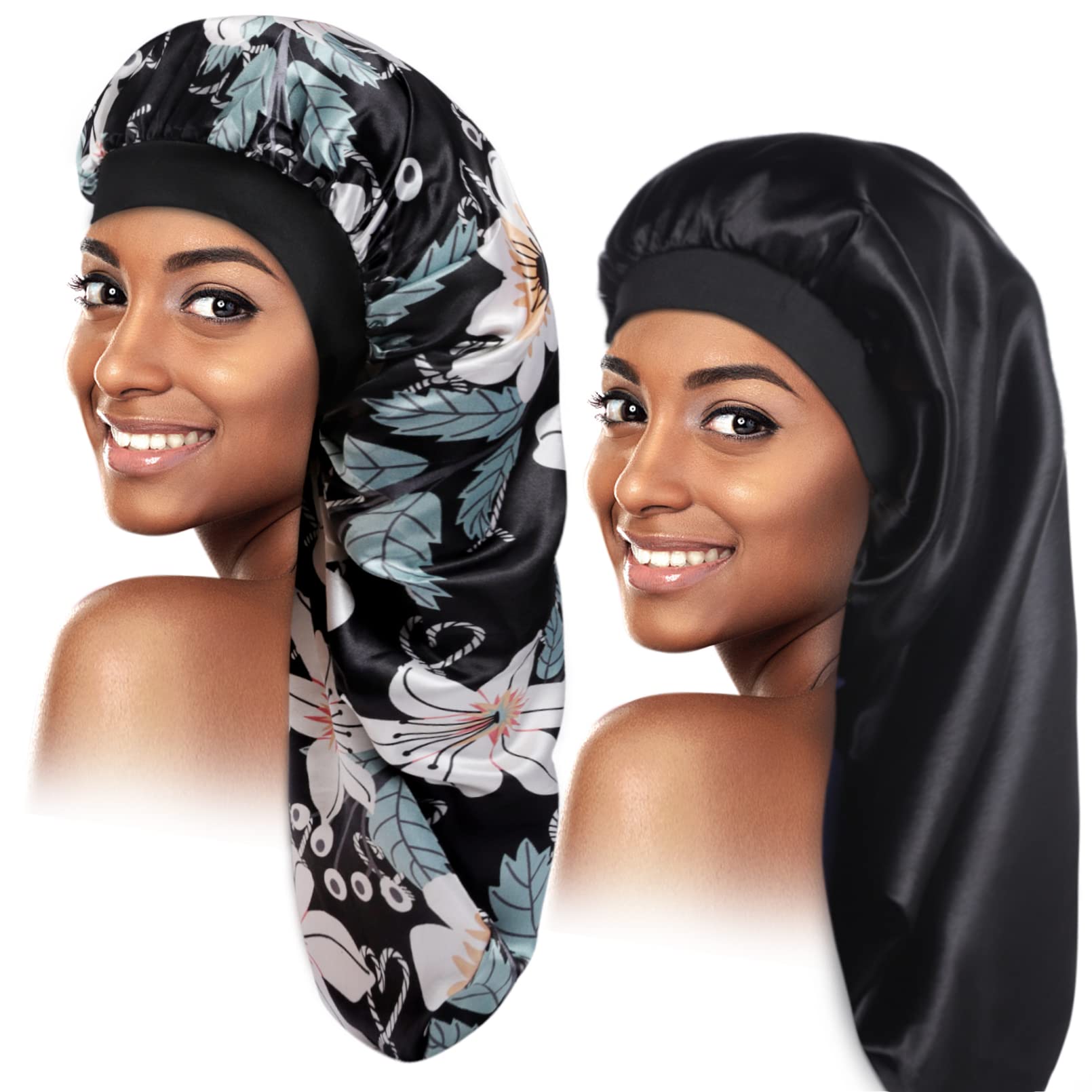 Silk Bonnet for Natural Hair Bonnets for Black Women, Satin Bonnet for Long  Hair Cap for Sleeping, Large Silk Hair Wrap for Curly Hair Bonnet for