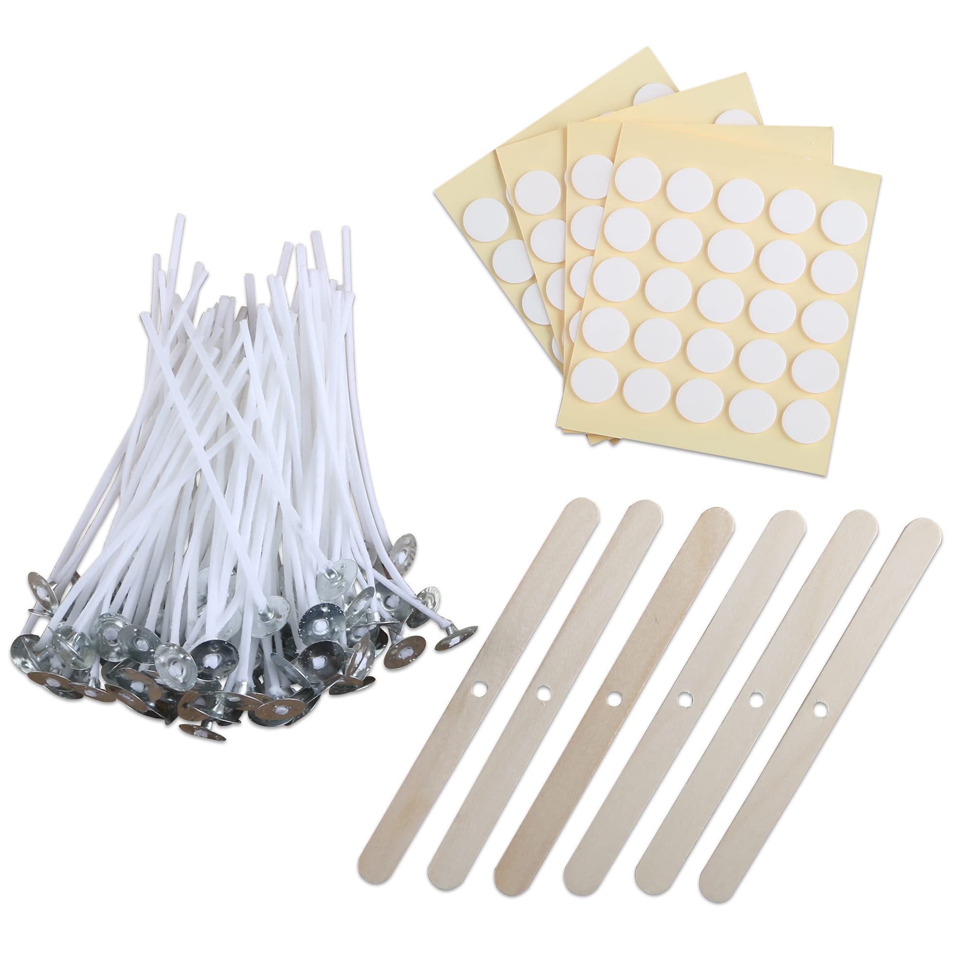 100pcs Cotton Candle Wicks, 6 inches Low Smoke Pre-Waxed Candle