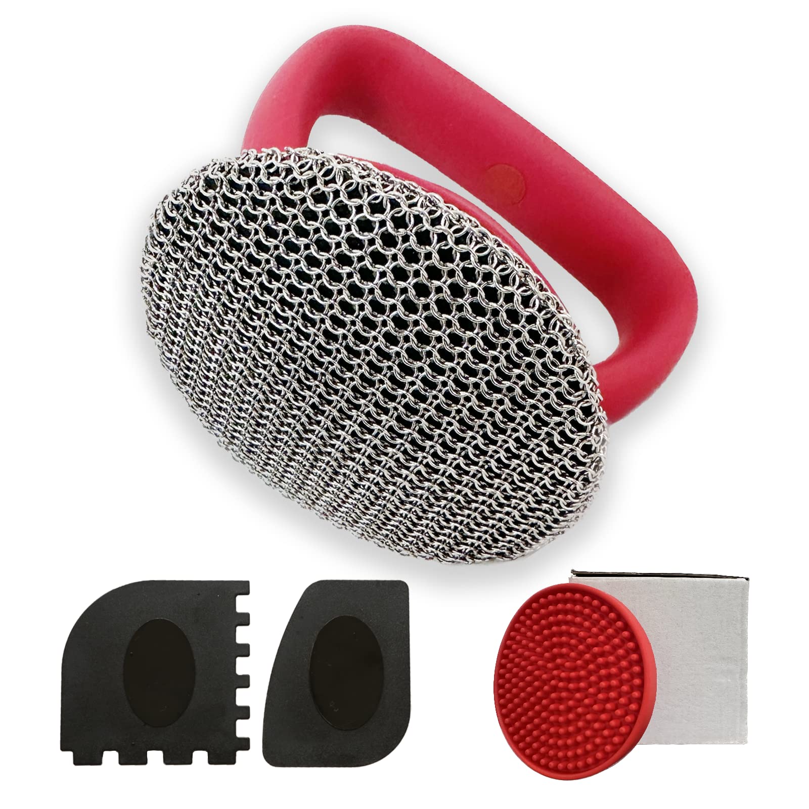 1Pcs Stainless Steel Cast Iron Cleaner Chainmail Scrubber for Cast