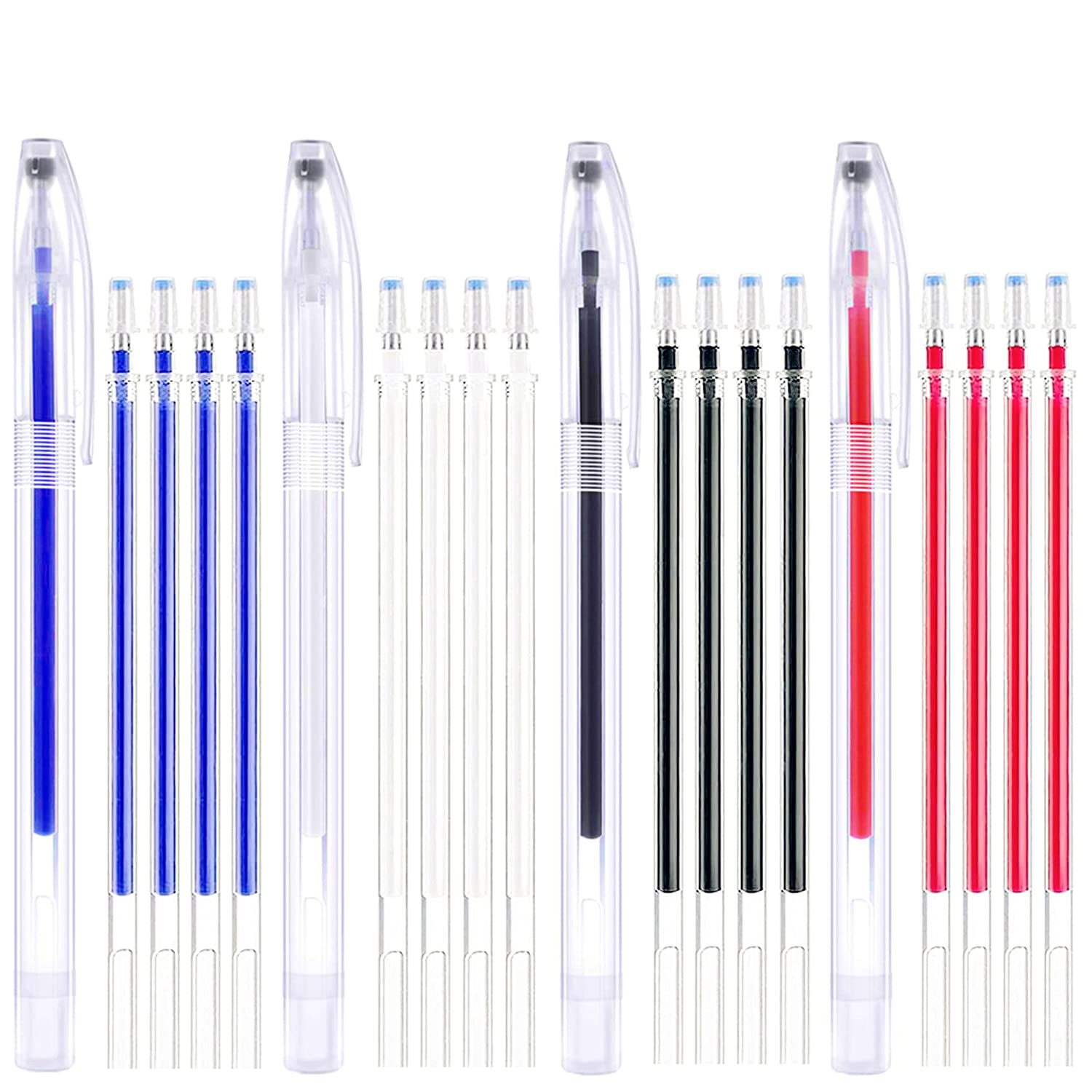 Heat Erasable Pens 4 Pieces Fabric Marking Pens with 20 Refills for  Quilting Sewing Dressmaking Fabrics