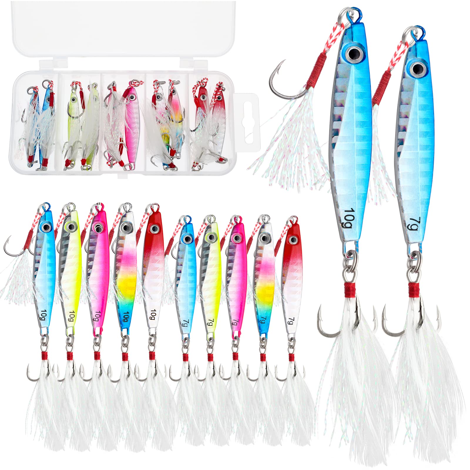 Metal Jigs Casting Jigs Assortment Jigging Spoon Minnow Long Casting For Surf  Fishing Bass Sea Trout Freshwater Saltwater Fishing Lure Kit