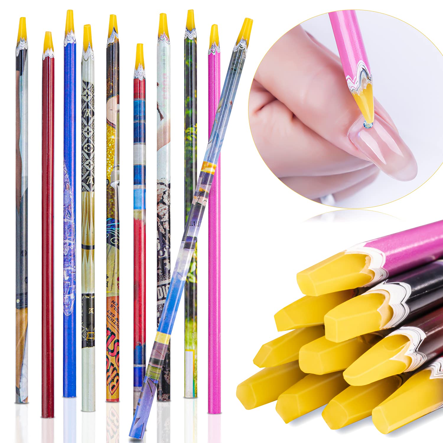 2 Soft Wax Pencils, Sharpenable, Rhinestones Stone Pencil, Diy Pencil, Diamond  Painting Tool, Nail Art Tool 