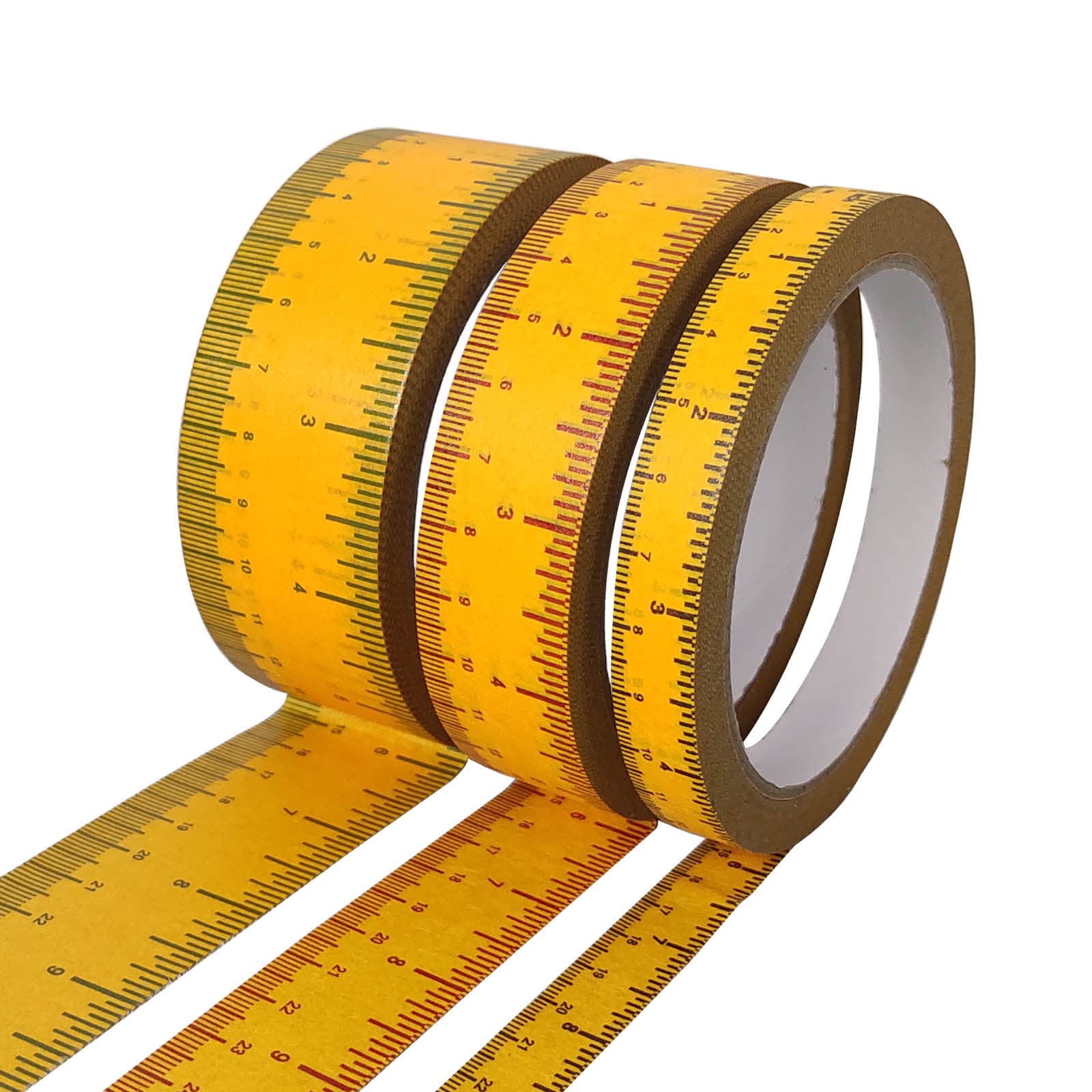 EDSRDRUS 3 Rolls Ruler Tape 1/2, 1, 1-1/2 Inch Repeating 12inch No