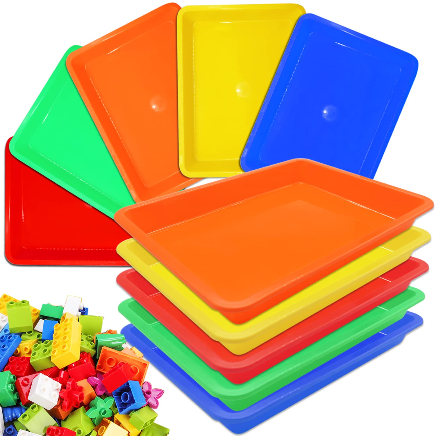 10 Pack Activity Plastic Art Trays Crafts Organizer Tray
