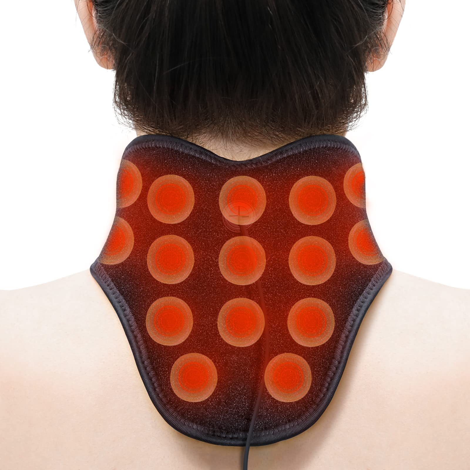  Neck Pain Relief Heated Neck Wrap, Weighted Neck Heating Pad  Electric for Cervical Pain, Stiff Neck, Neck Tension Relief : Health &  Household