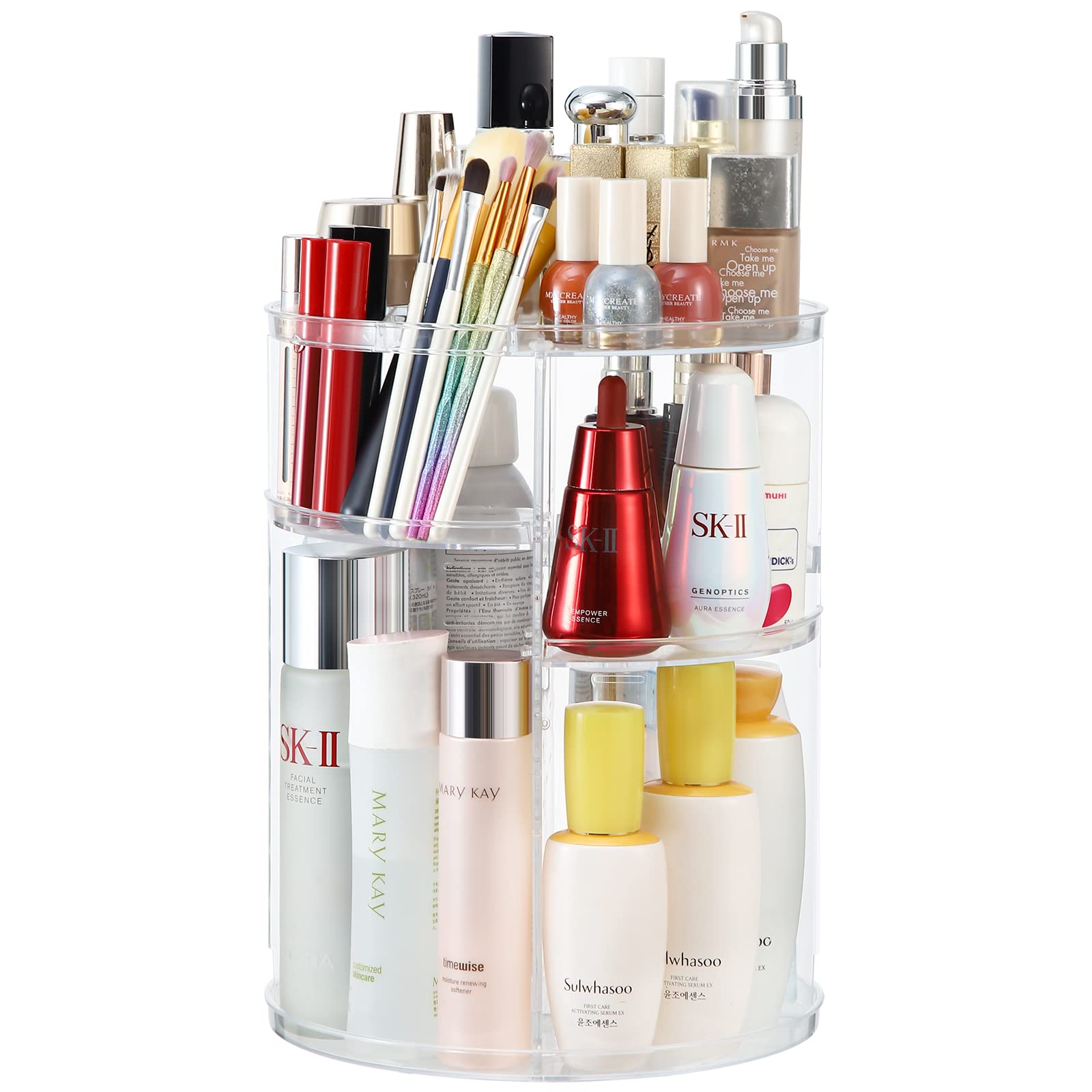 Makeup Perfume Organizer for Dresser, 360 Degree Rotating Cosmetic Bathroom  Desk Storage Lotions Display Stand Case Round Gift Tray for Your Jewelry