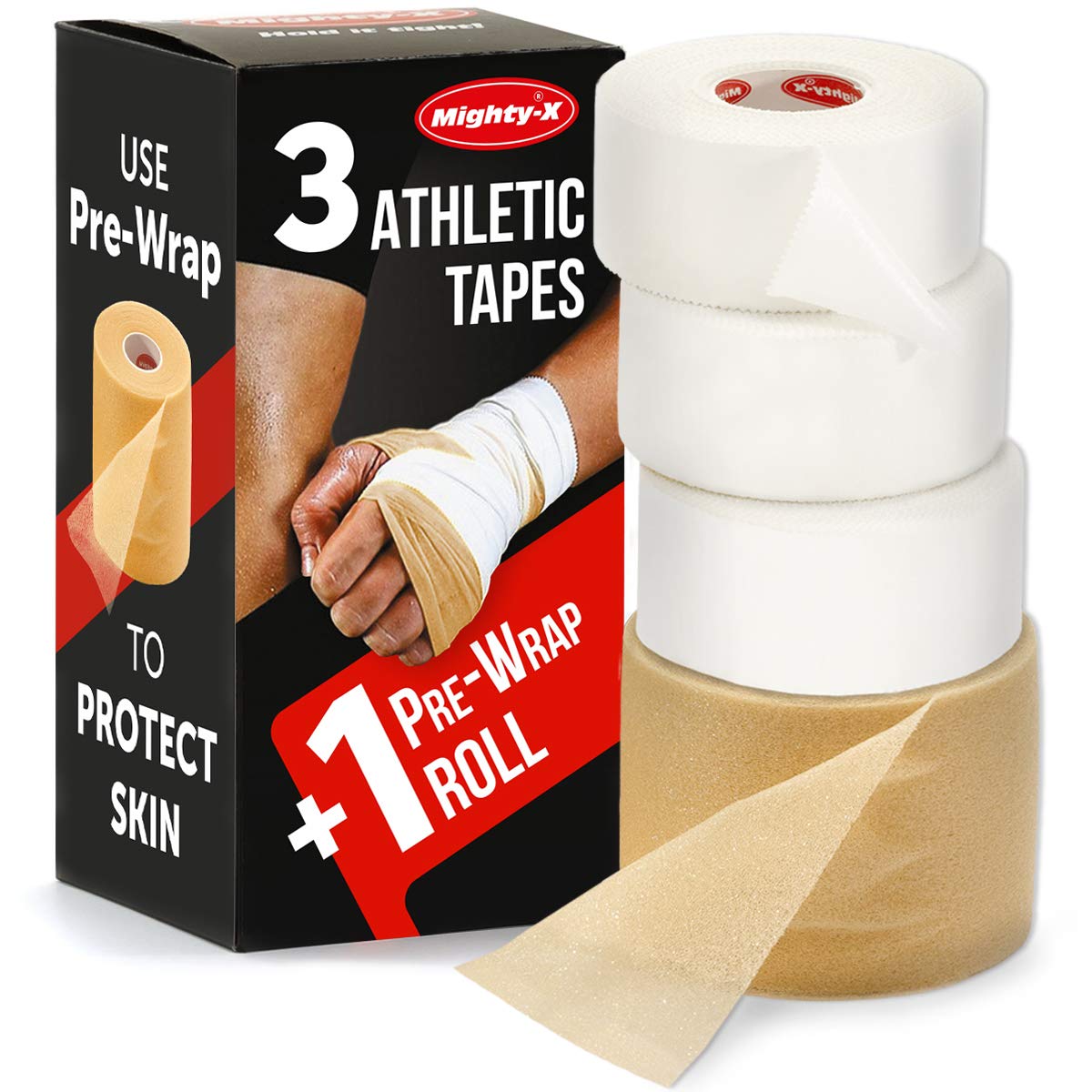  12 Rolls 32.8 Feet Athletic Sports Tape Pre Wrap Very Strong  Tape Easy Tear No Sticky Residue Tape for Fingers Ankles Wrist Injury Wrap,  Football Baseball Hockey Soccer Gymnastics (1.5 in