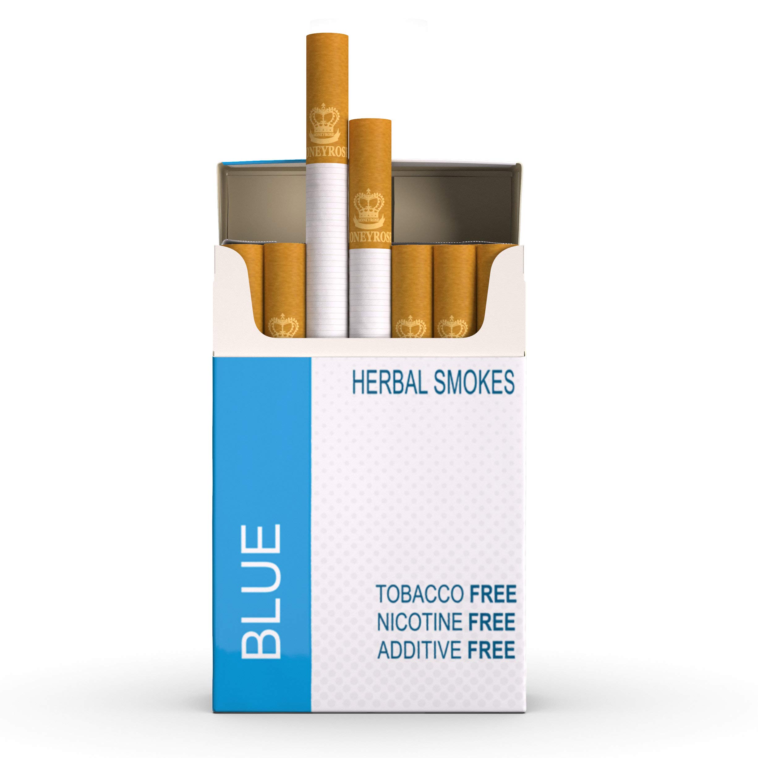 Honeyrose BLUE Tobacco Nicotine FREE Herbal Cigarettes Made in