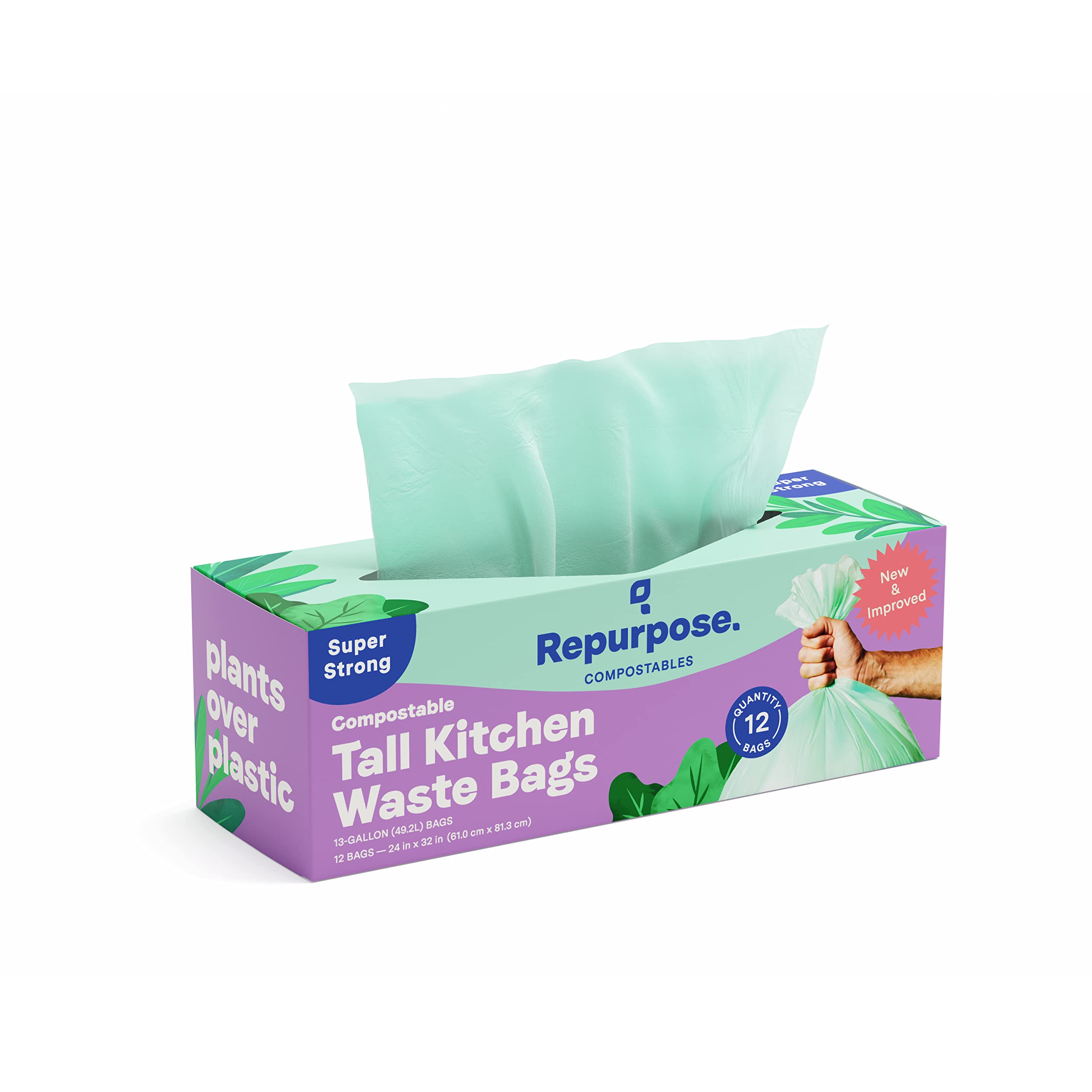COMPOSTABLE TALL KITCHEN TRASH BAGS