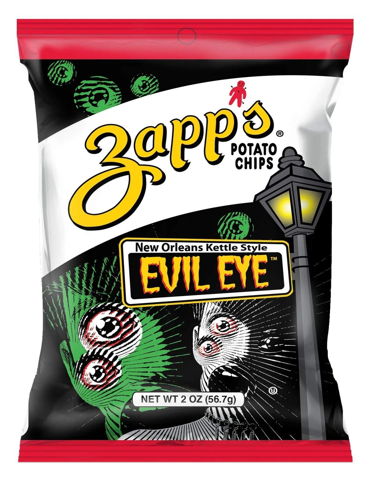 Zapp’s New Orleans KettleStyle Potato Chips Evil Eye Flavor (2 oz Bags