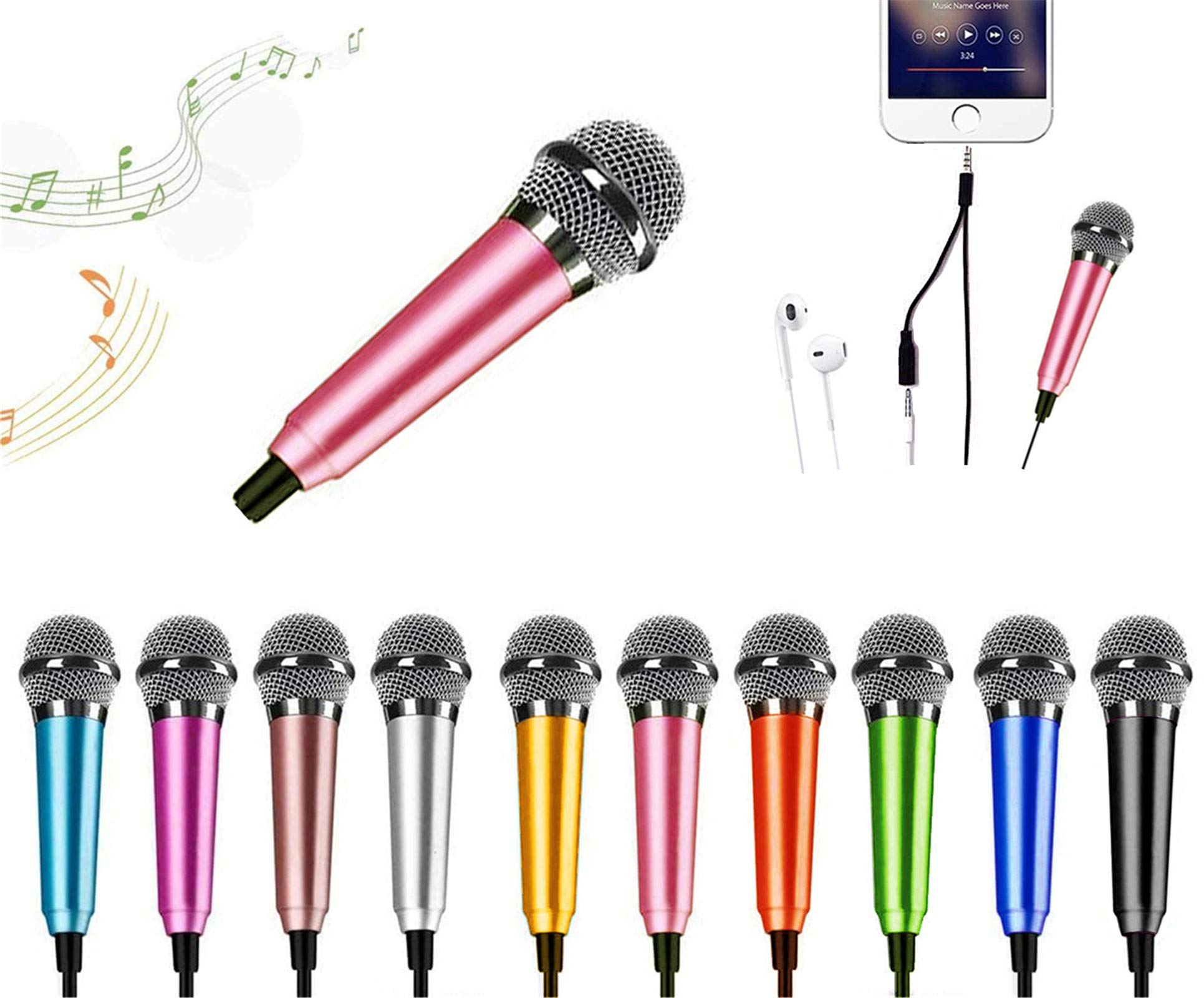 DELADOLA Mini Microphone Portable Vocal Tiny Microphone Asmr Microphone  Phone Microphone Mini Karaoke Microphone for Voice