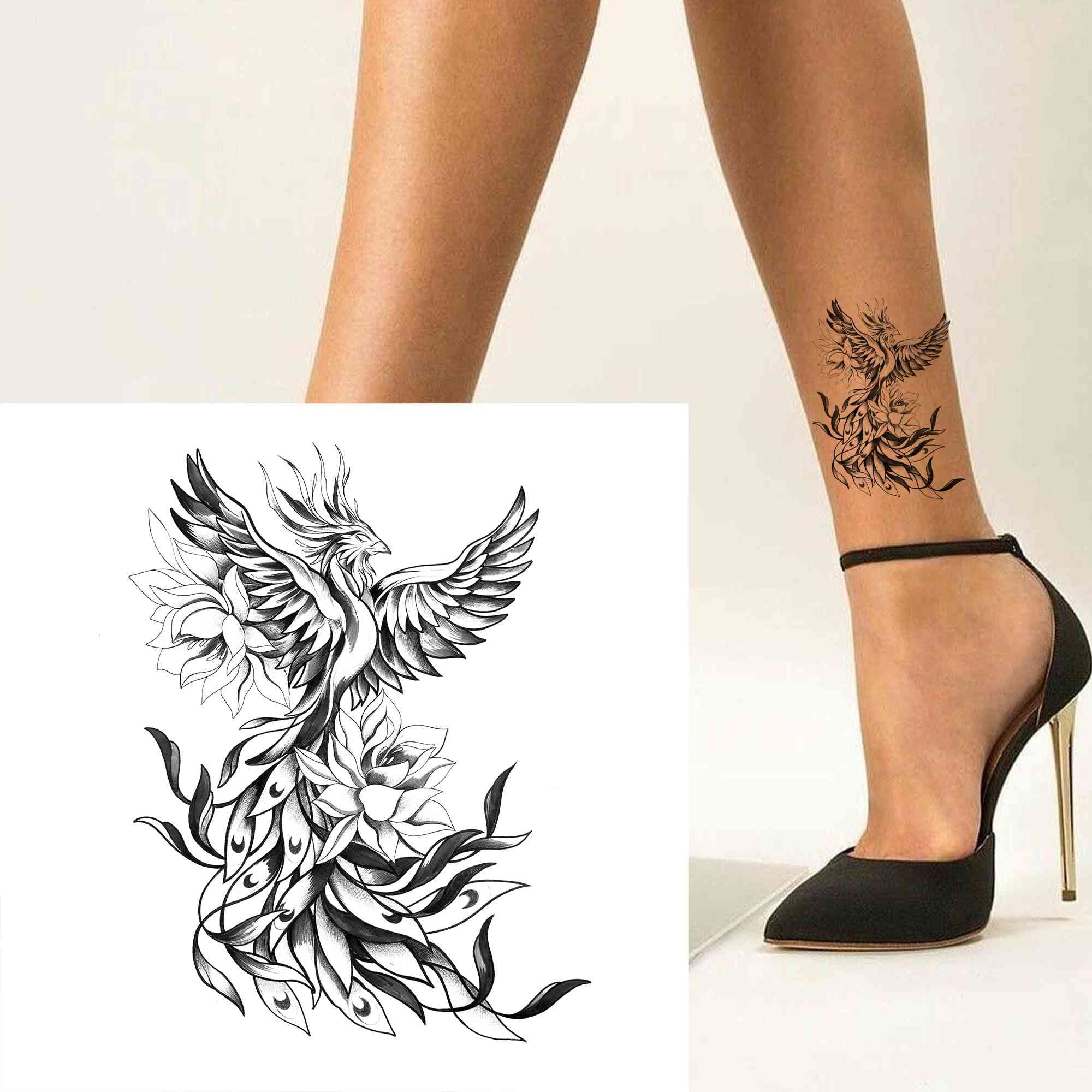 Dopetattoo 6 Sheets Temporary Tattoo Phoenix Fake Algeria | Ubuy