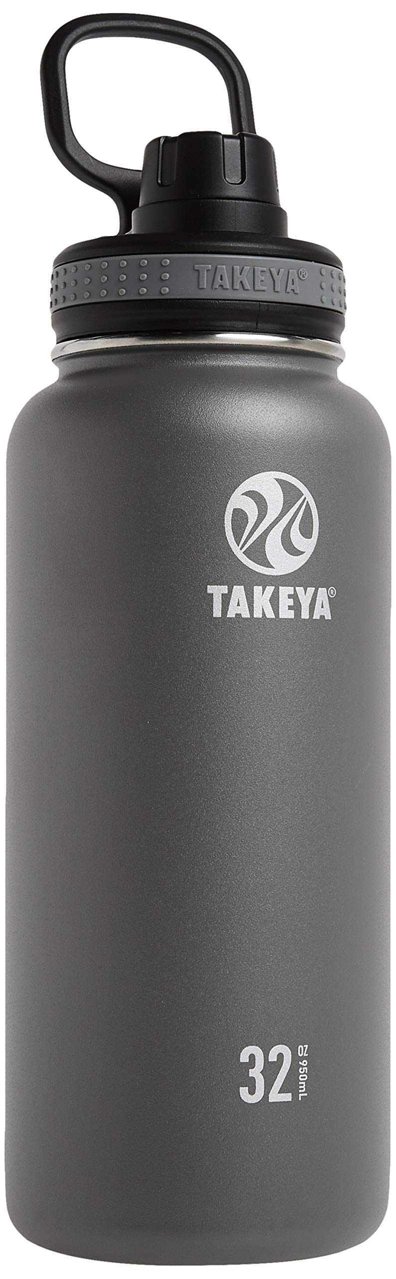 Takeya Originals Vacuum Insulated Stainless Steel Water Bottle, 32 Ounce,  Graphite Gray 32 oz