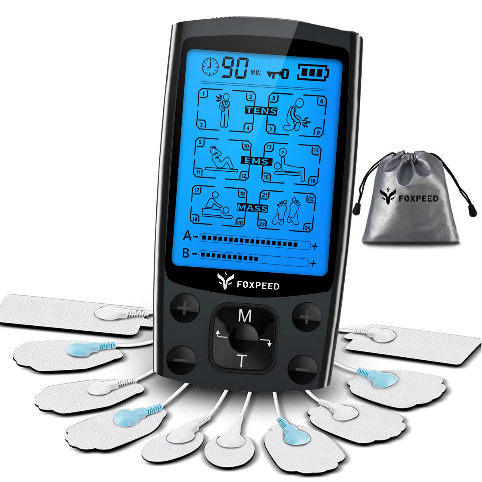 Dual Channels TENS Unit Muscle Stimulator Muscle Relaxer for Muscle Pain  Relief