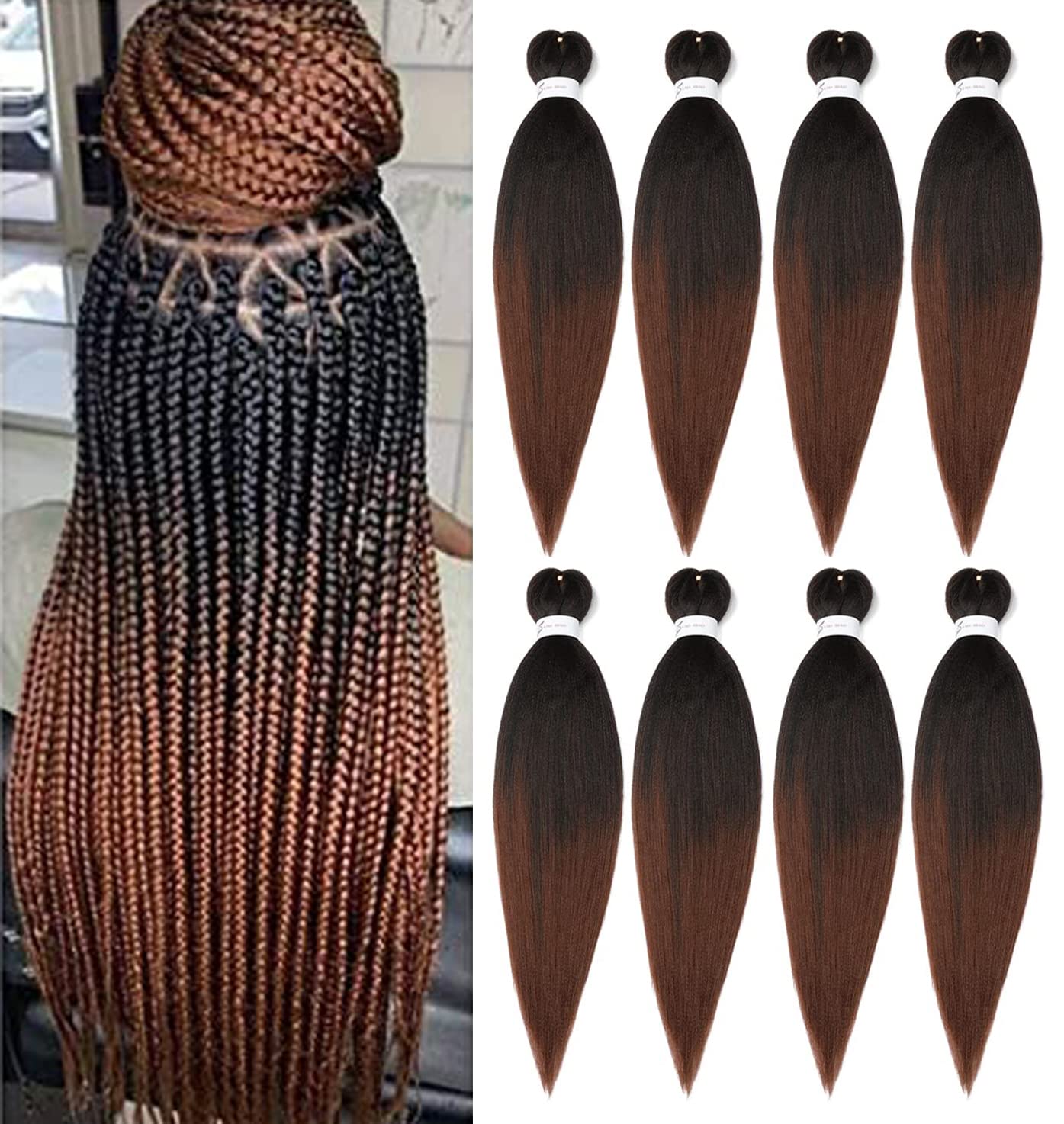  Green Braiding Hair Pre Stretched 30 Inch 3 Packs Kanekalon  Pre-stretched Braiding Hair EZ Braid Yaki Texture Synthetic Hair Extensions  For Crochet Box Braids