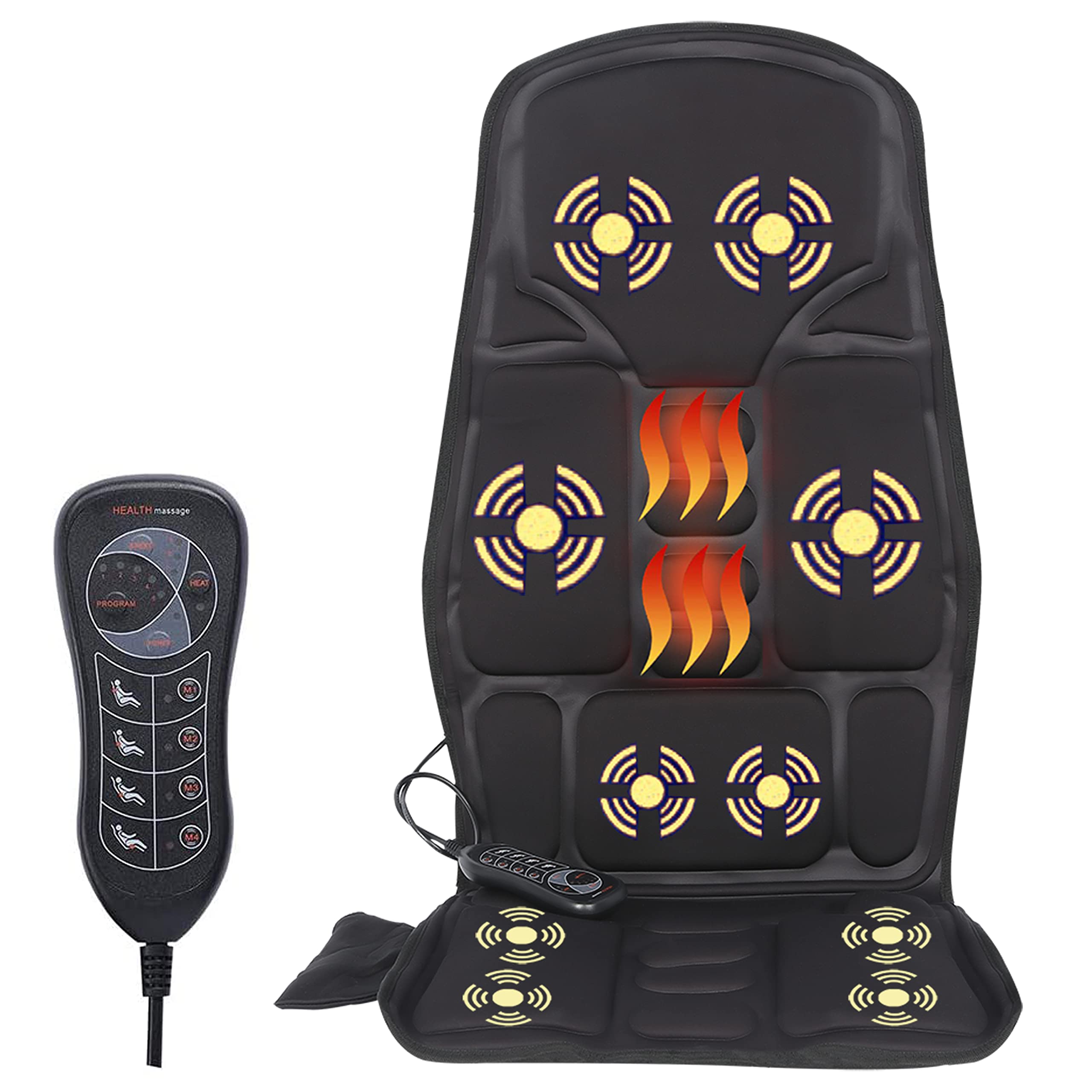 Link Seat Massager, Vibrating Back Massager for Car, Kneading and vibration  Massage to Relieve Stress and Fatigue for Back, Shoulder, and Thighs