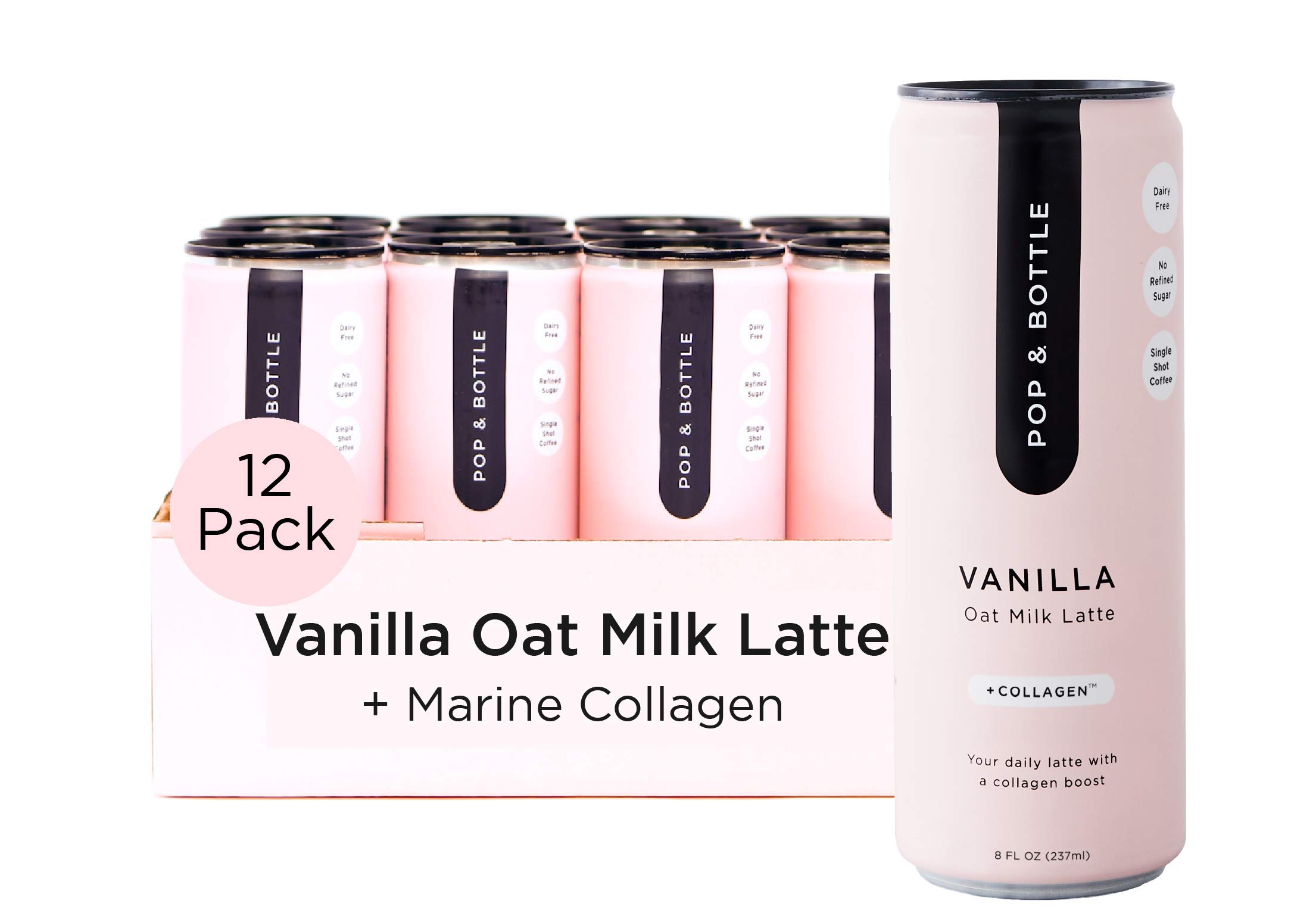 Save on Pop & Bottle Oat Milk Latte Vanilla with Collagen Boost