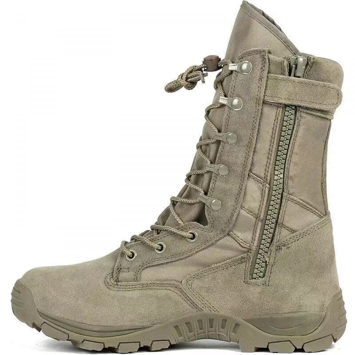 Military desert boots with 2025 zipper