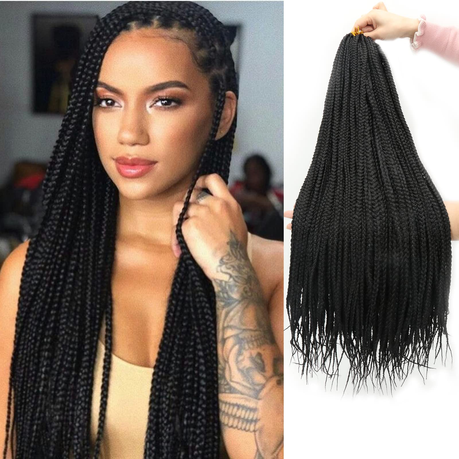  6 Packs 10 inch Ombre Blue Curly Box Braids Crochet